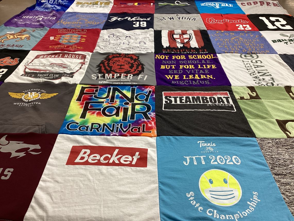 T-shirt quilt from westminster academy by Cassie from TN