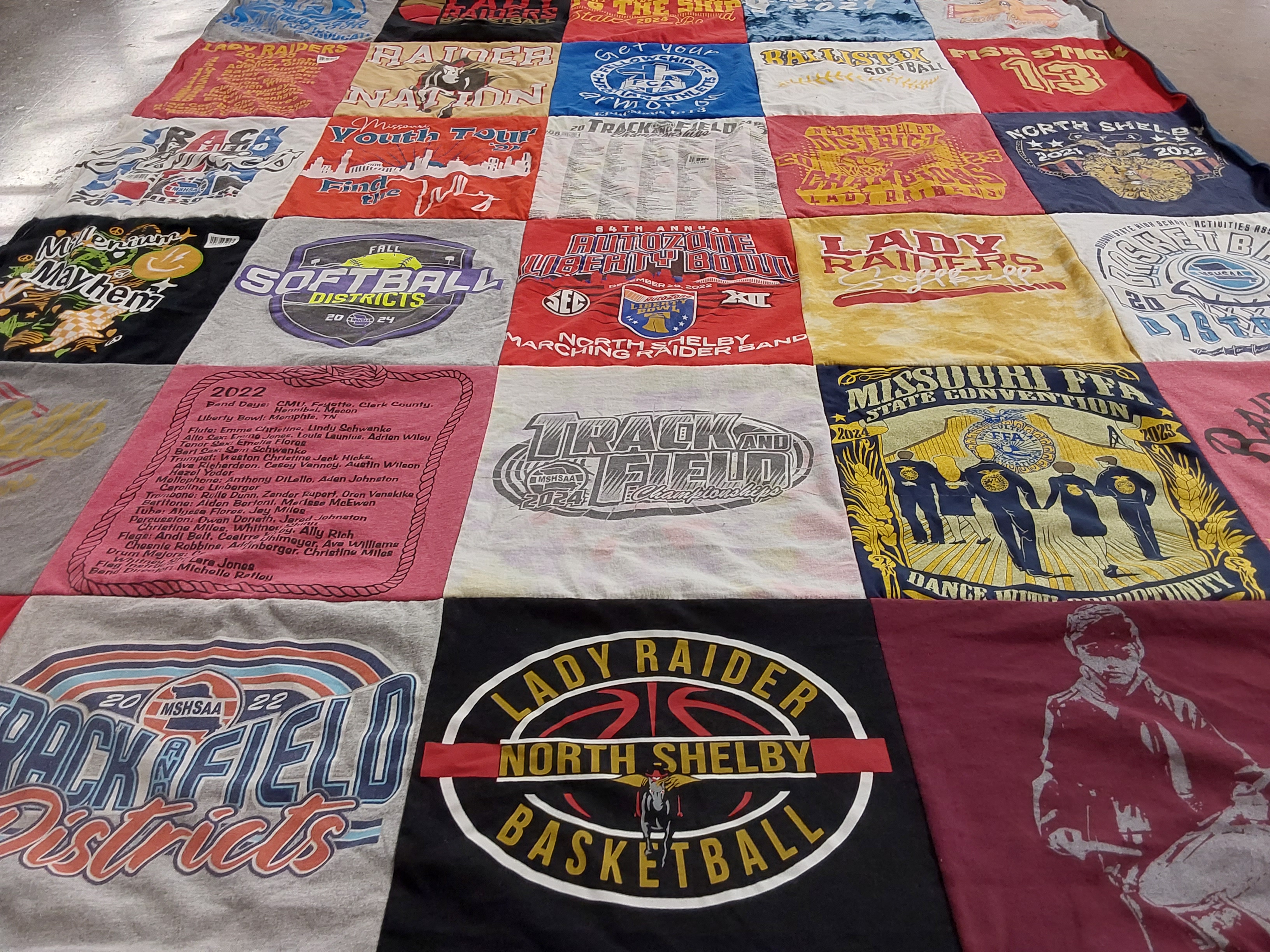 T-shirt quilt featuring lady raiders basketball by Lara from MO