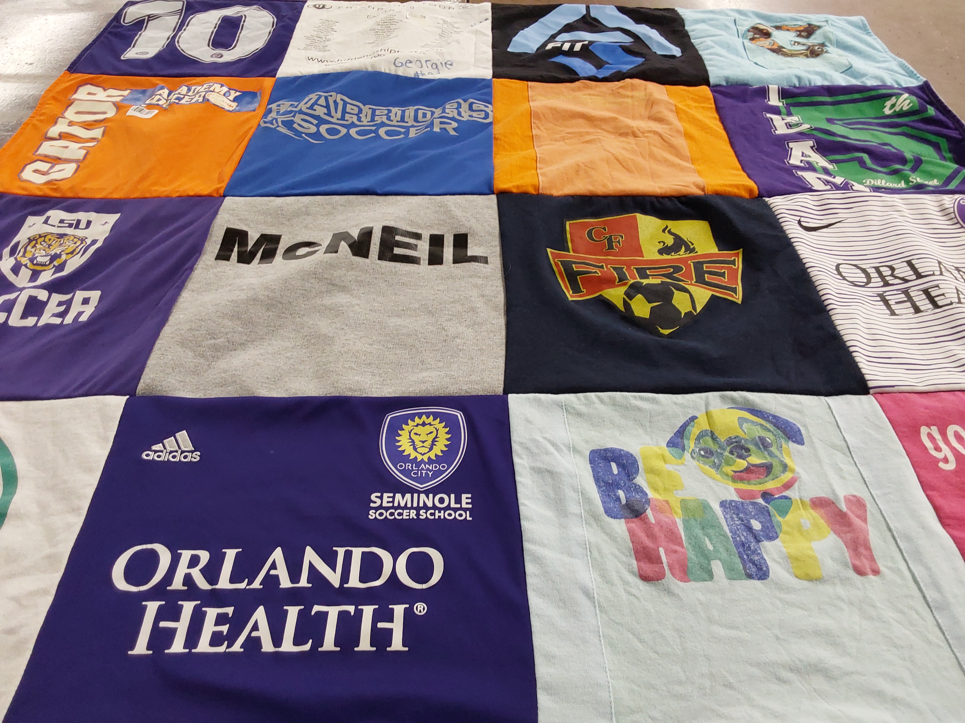T-shirt quilt featuring orlando city soccer club by Gina from FL