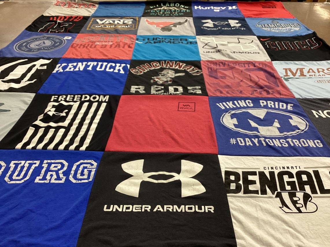 T-shirt quilt featuring cincinnati reds, cincinnati bengals by Michelle from OH