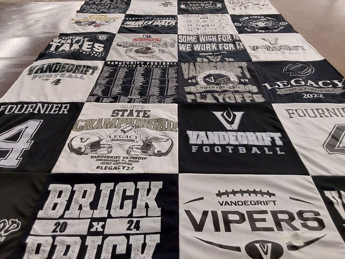 T-shirt quilt featuring vandegirft vipers by Catherine from TX