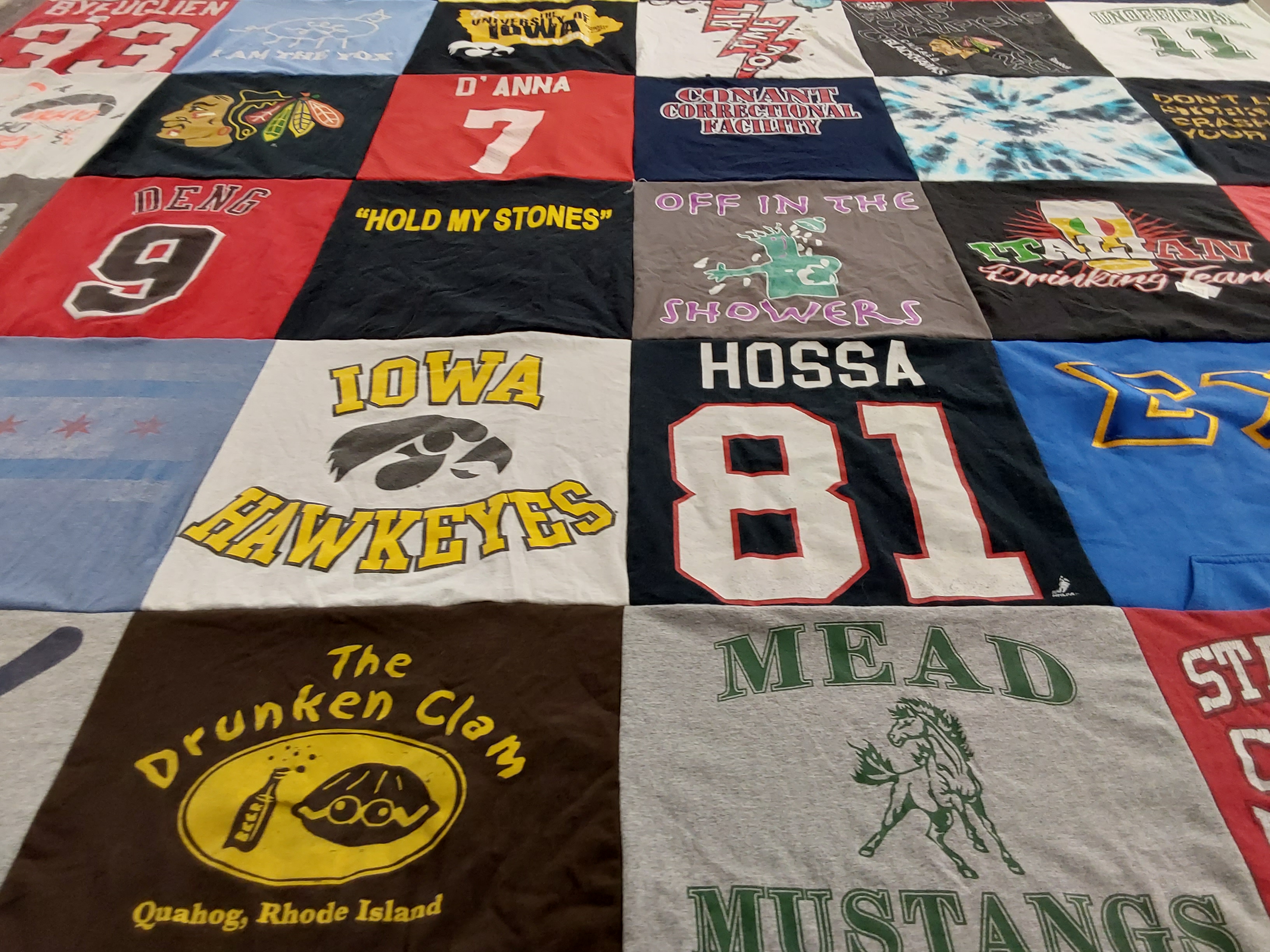 T-shirt quilt featuring iowa hawkeyes by Denise from IL