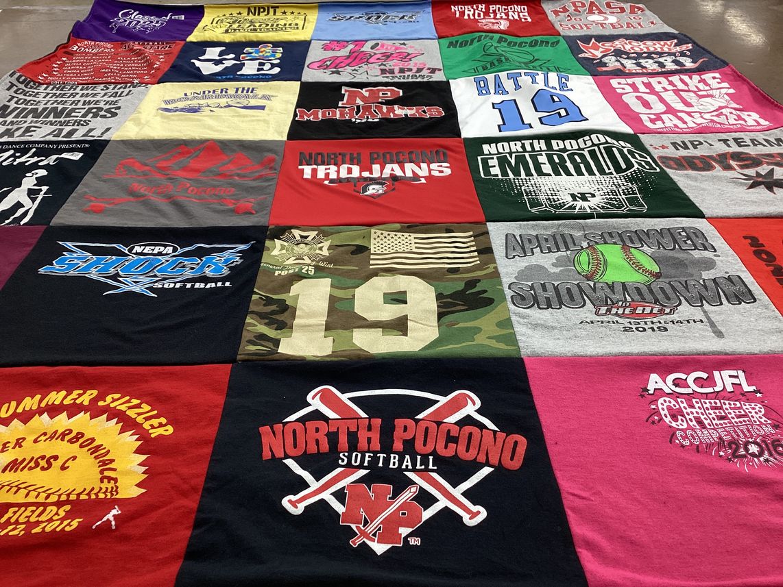T-shirt quilt featuring north pocono softball, nepa shock softball by Karee from PA