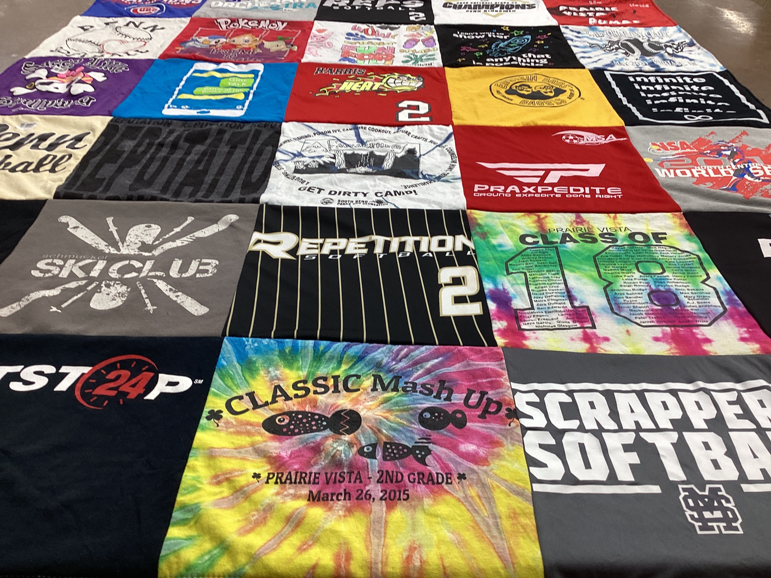 T-shirt quilt featuring scrappers softball by Heather from IN