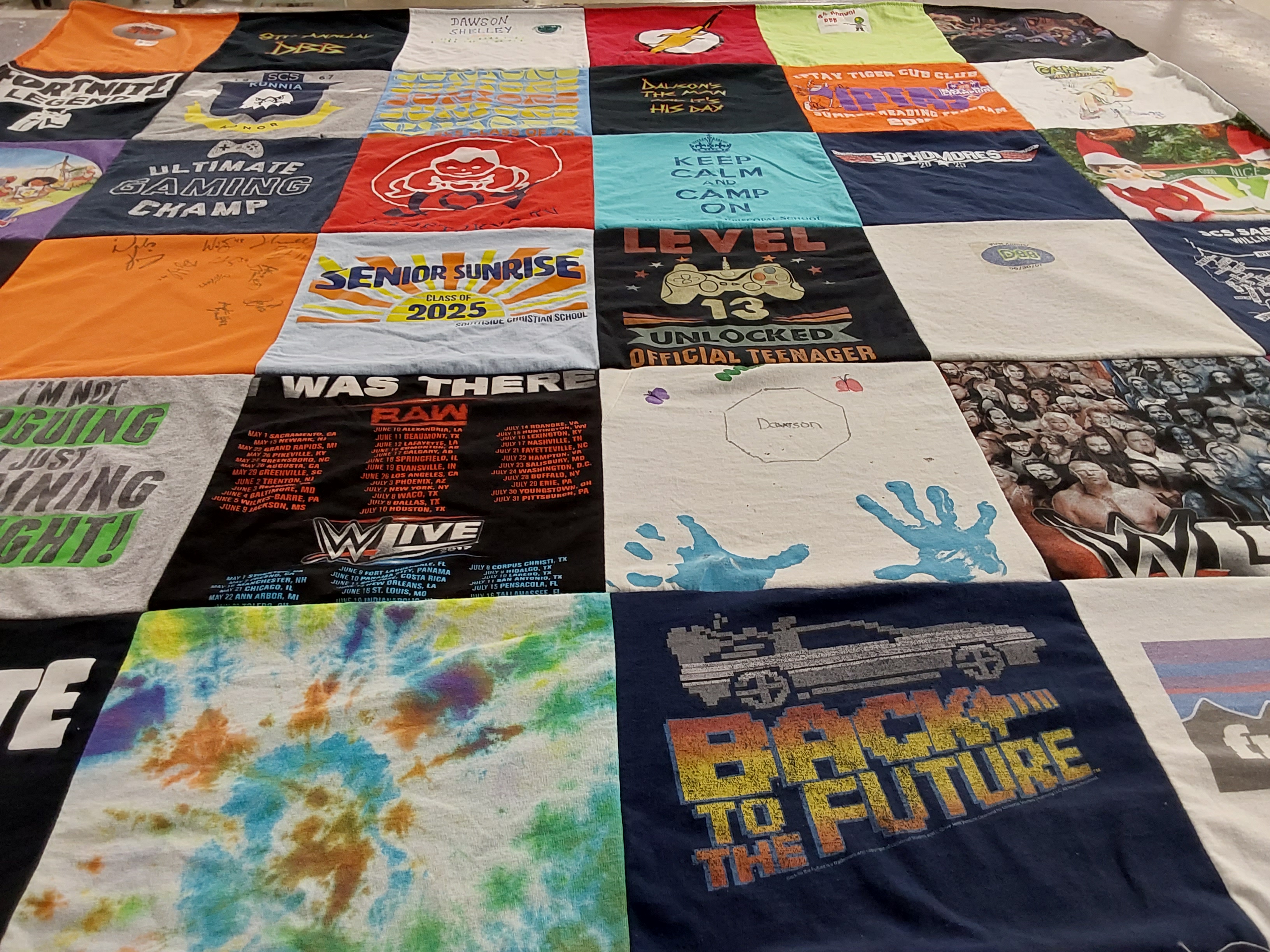 T-shirt quilt from denison christian school by Amy from SC