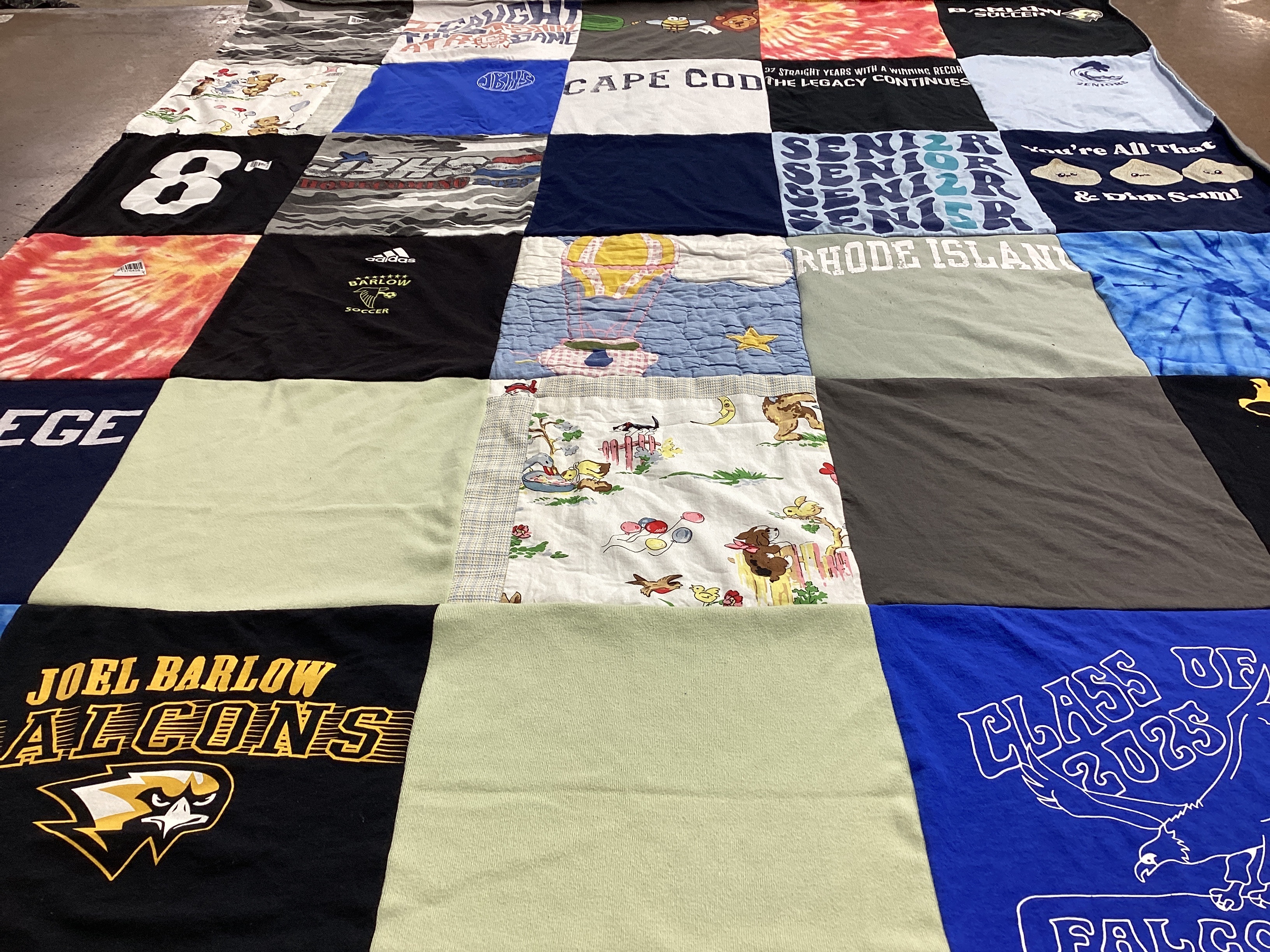 T-shirt quilt featuring joel barlow falcons by TIna from CT