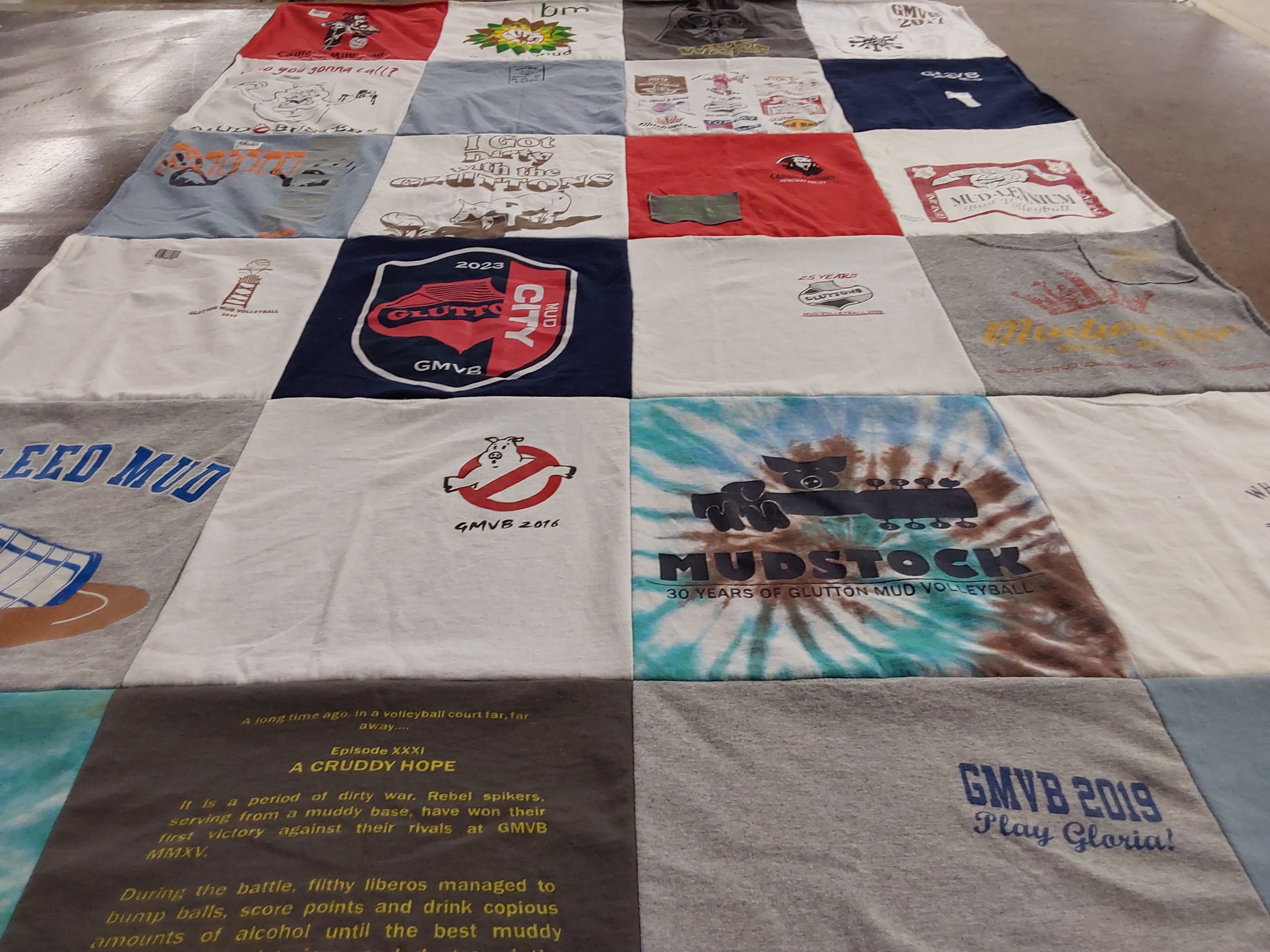 T-shirt quilt with volleyball, social events themes by Allison from FL