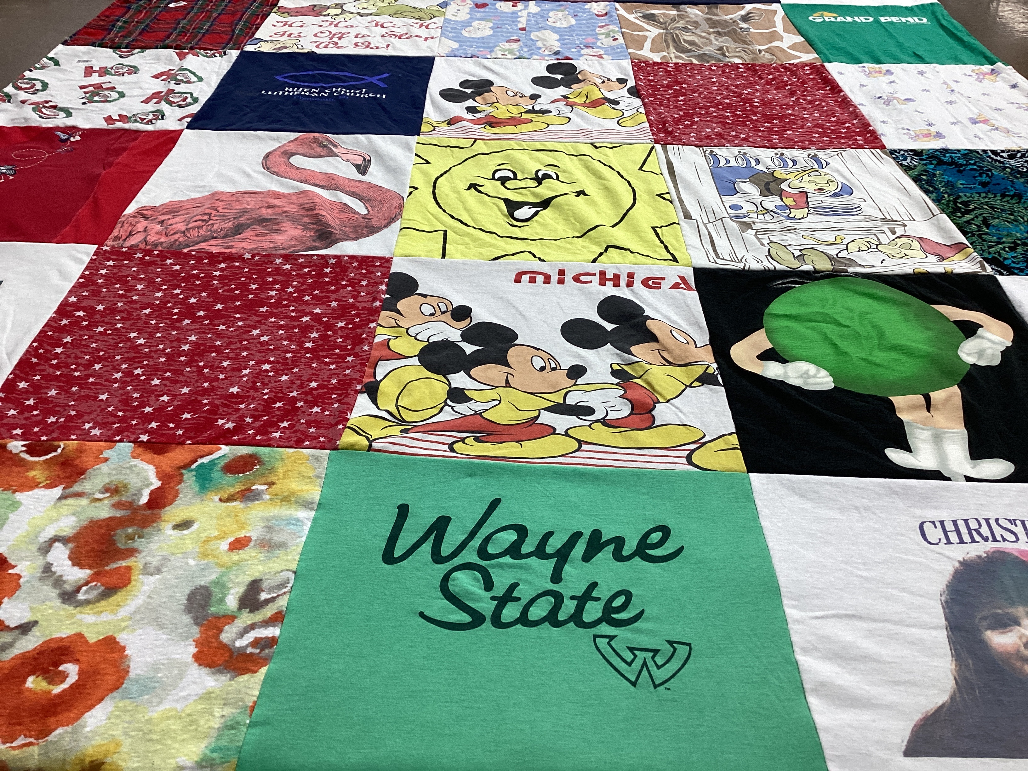 T-shirt quilt from wayne state university by Marty from MI