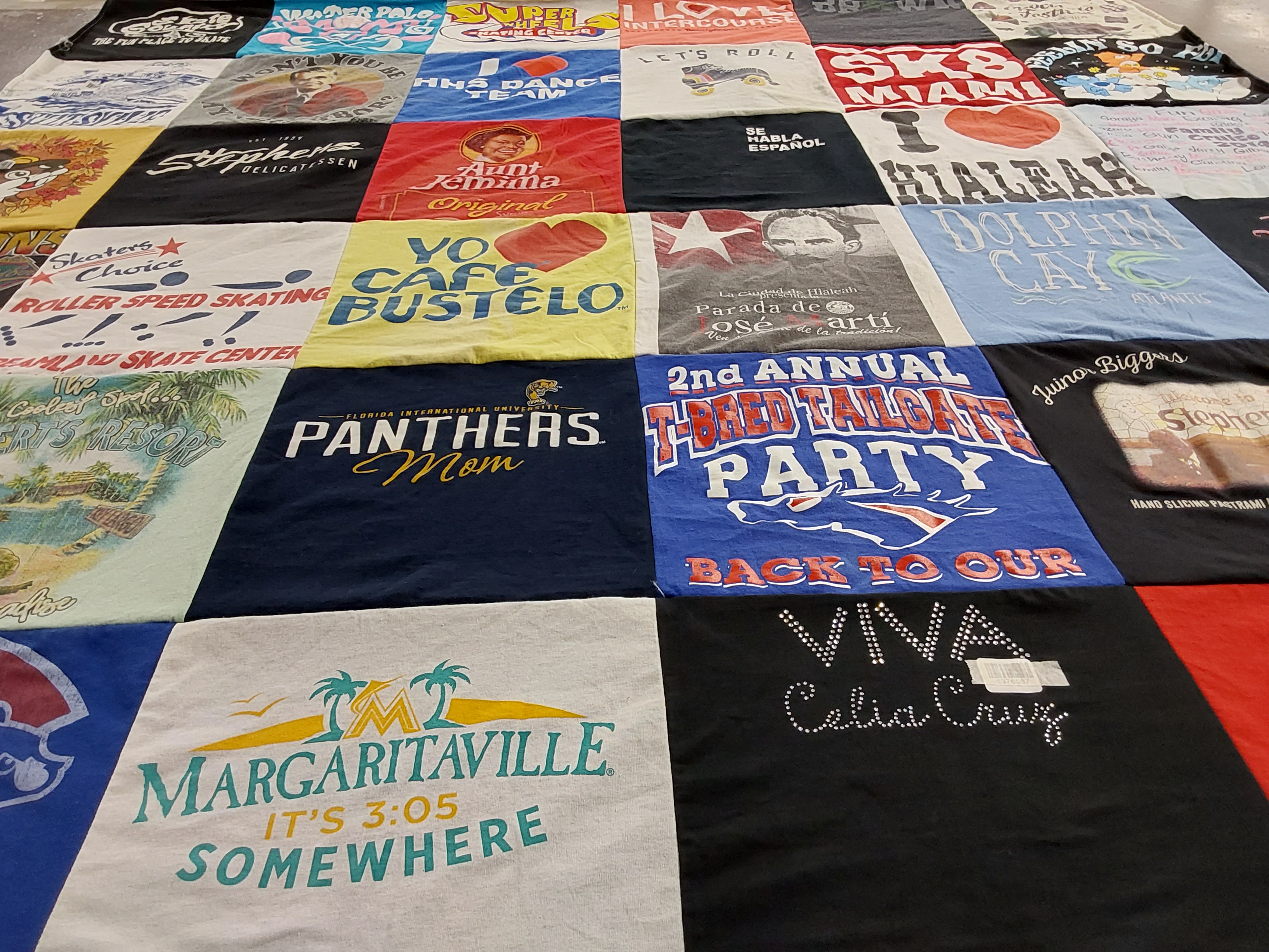 T-shirt quilt featuring t-bred team by Bridget from FL