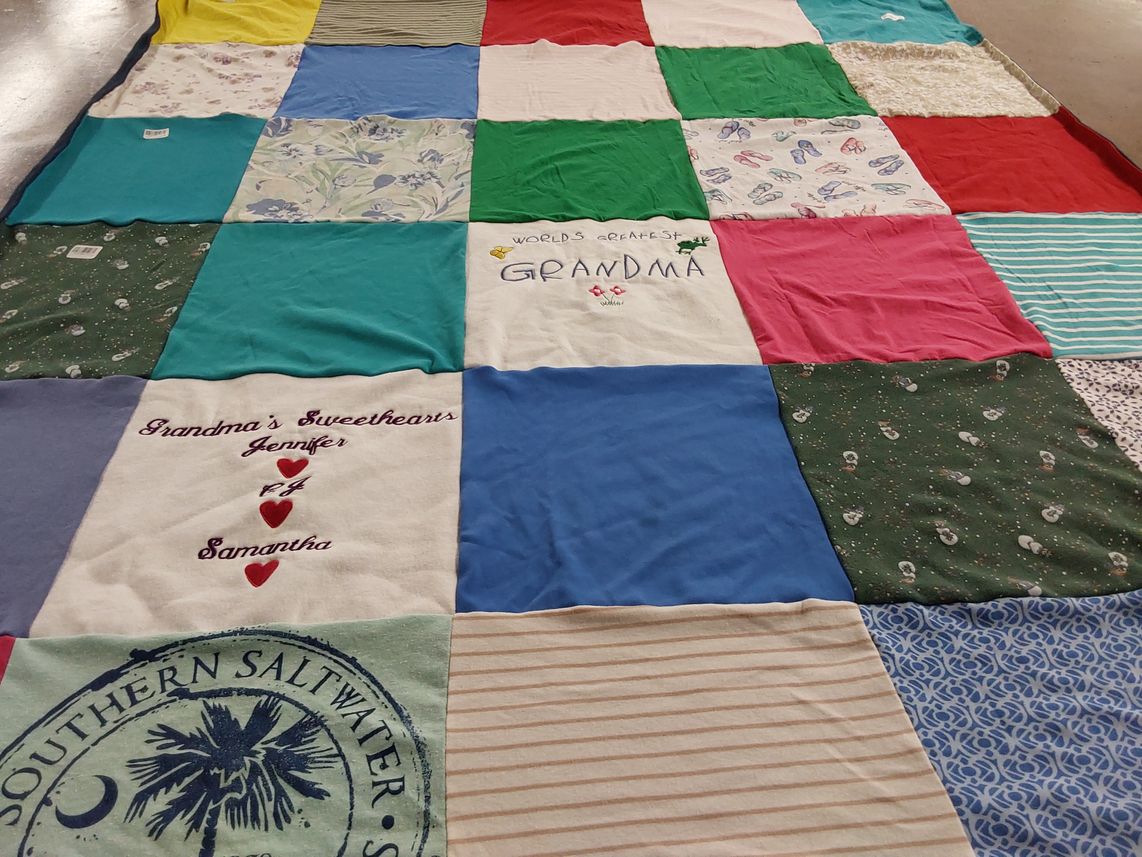 T-shirt quilt with family, crafts themes by Jenn from VA