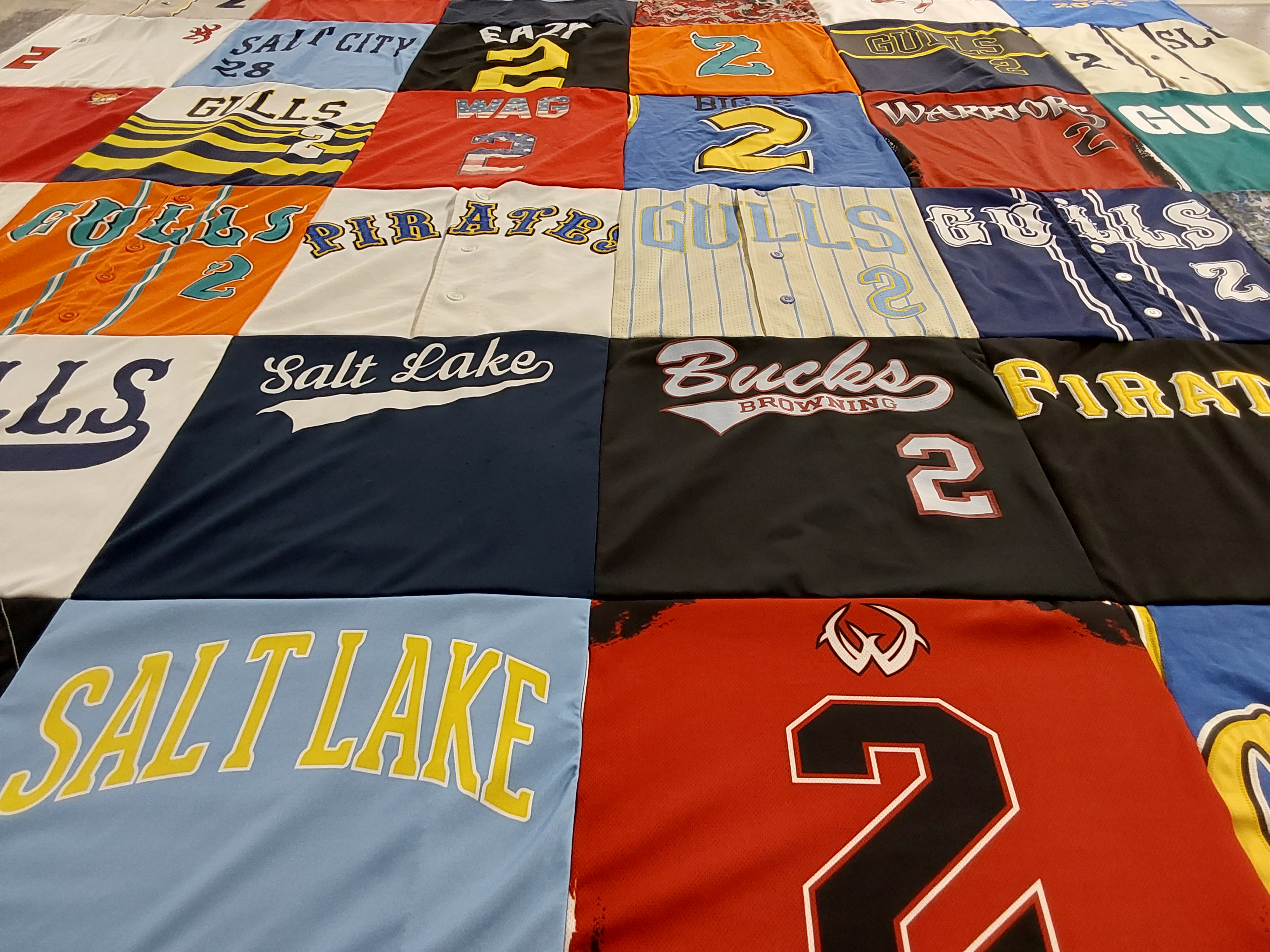 T-shirt quilt featuring gulls, pirates by Tiffanie from UT