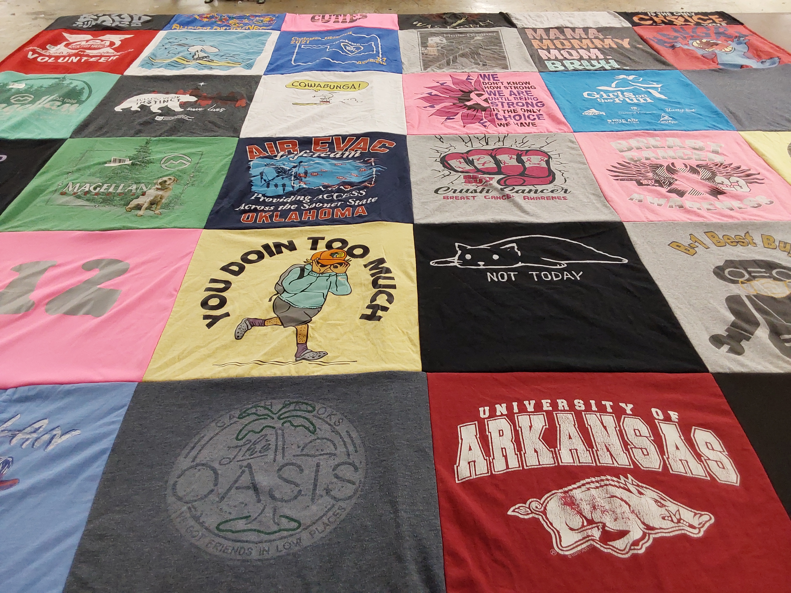 T-shirt quilt from university of arkansas by Alicia from OK