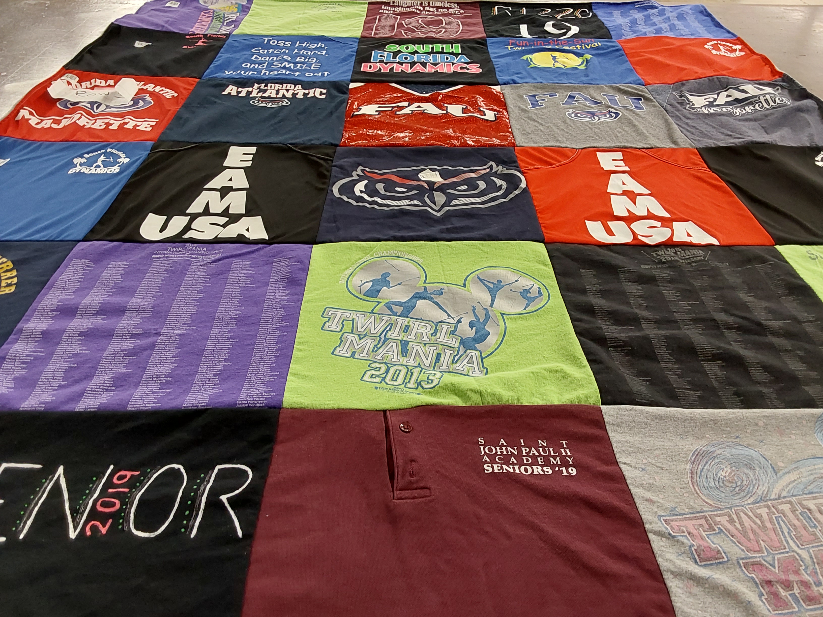 T-shirt quilt from saint john paul ii academy by Donna from FL