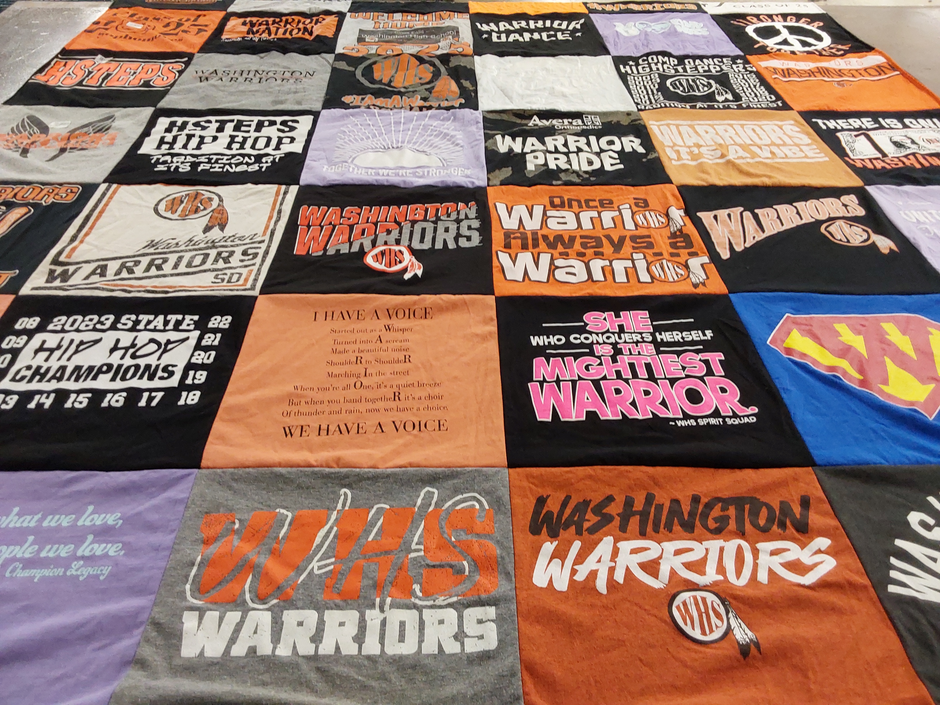 T-shirt quilt featuring washington warriors by Heidi from SD