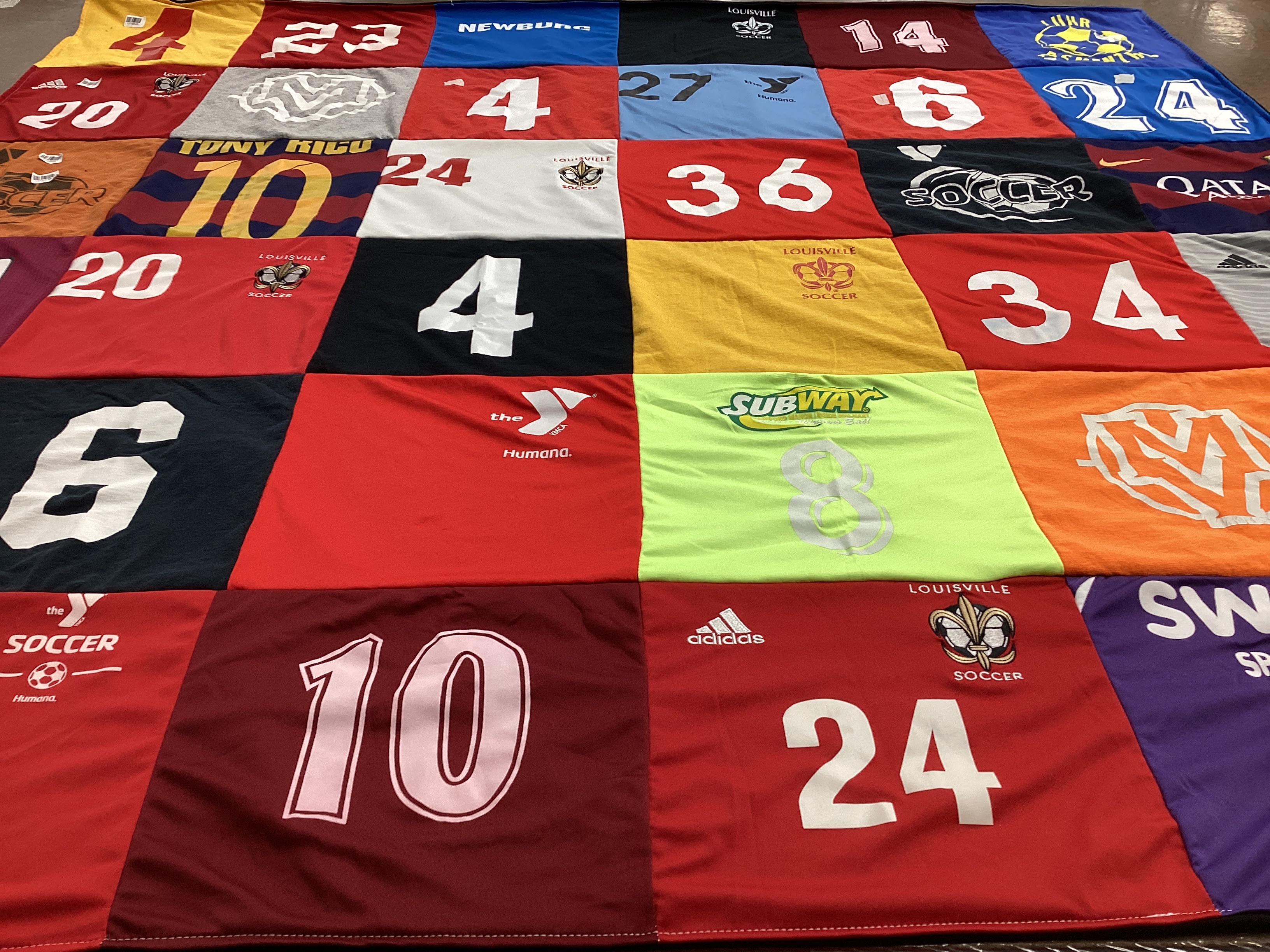 T-shirt quilt featuring louisville soccer by Alexandra from KY