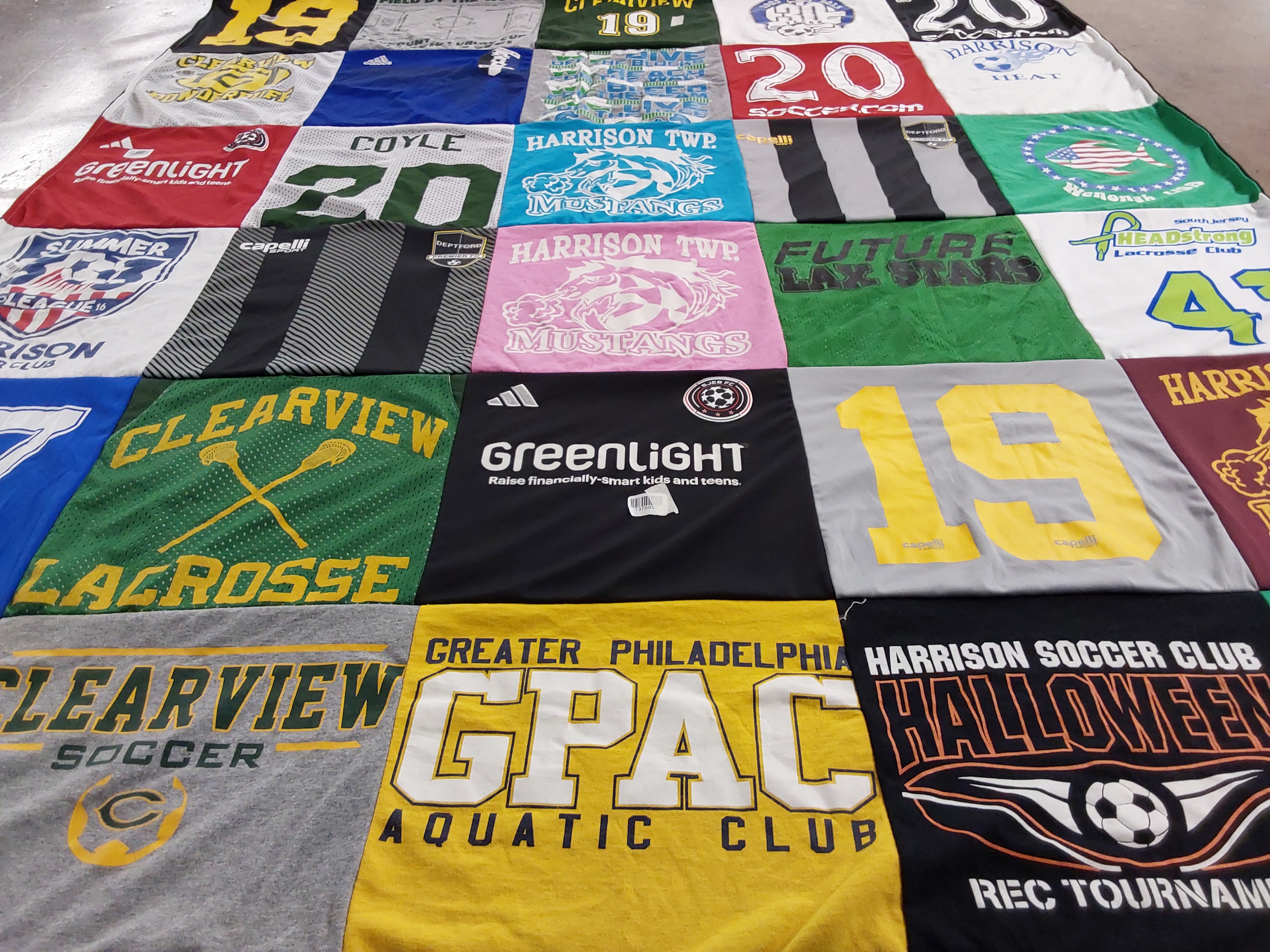 T-shirt quilt featuring harrison twp mustangs, clearview lacrosse by Rhonda from NJ