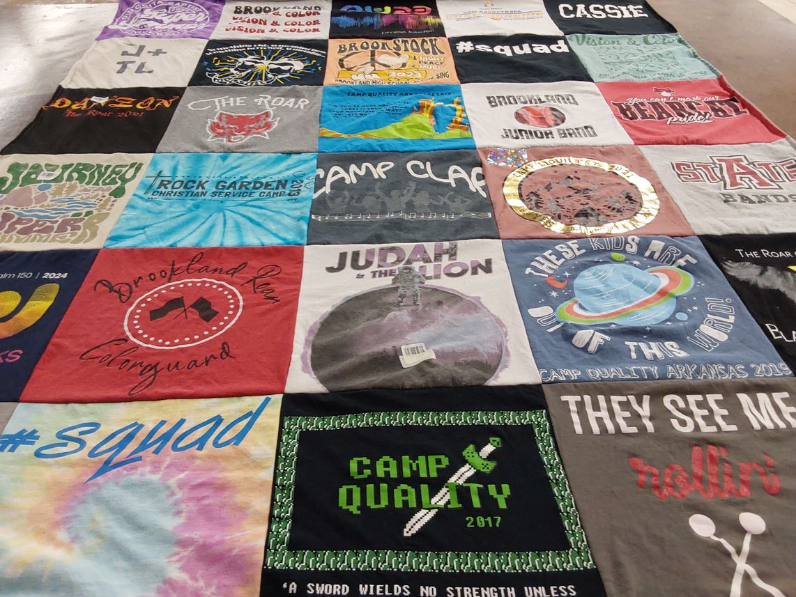 T-shirt quilt from brookland high school by Cassie from AR
