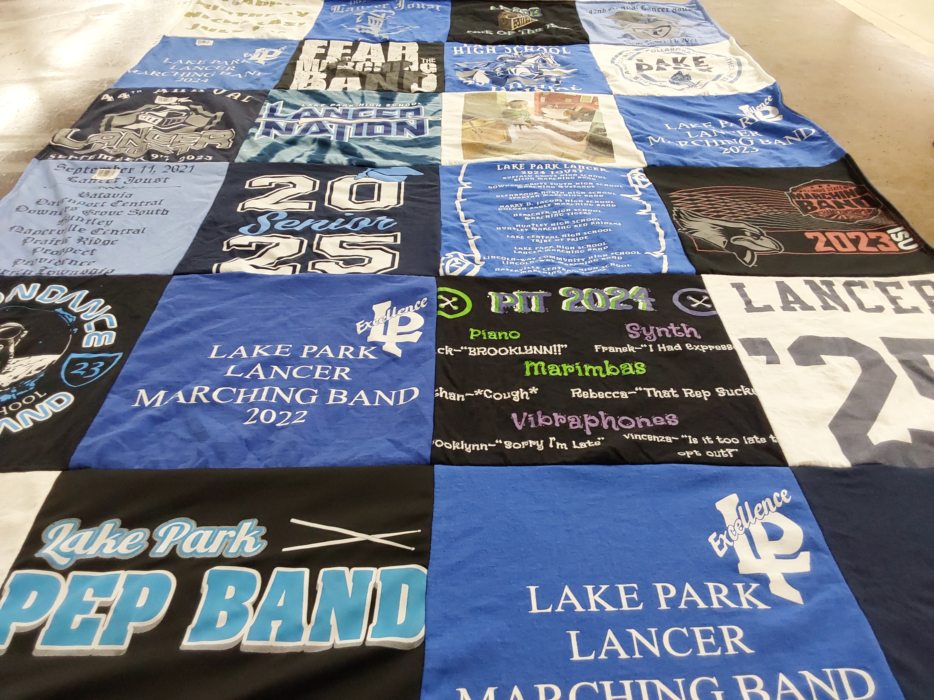 T-shirt quilt from lake park high school by Paulette from IL