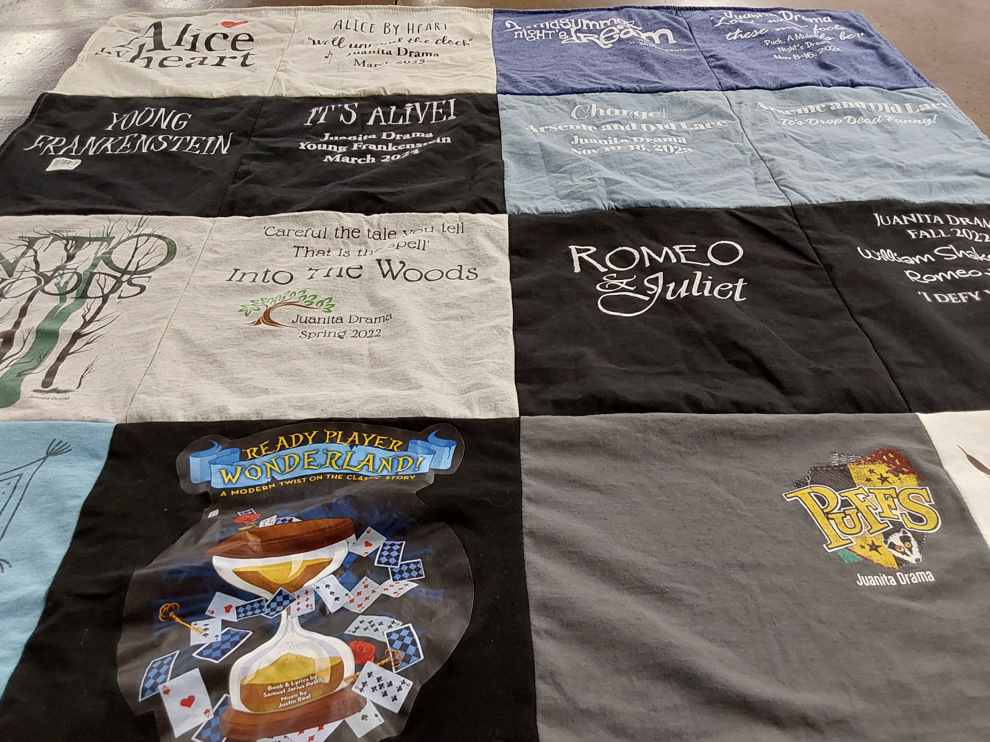 T-shirt quilt from juanita high school by Steve from WA