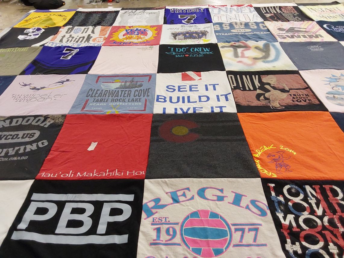 T-shirt quilt from regis university by Andrea from CO