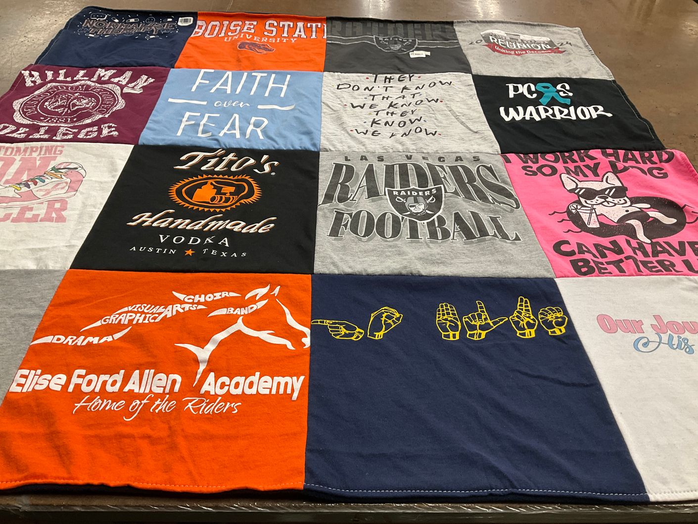 T-shirt quilt featuring las vegas raiders by Joyce from NC