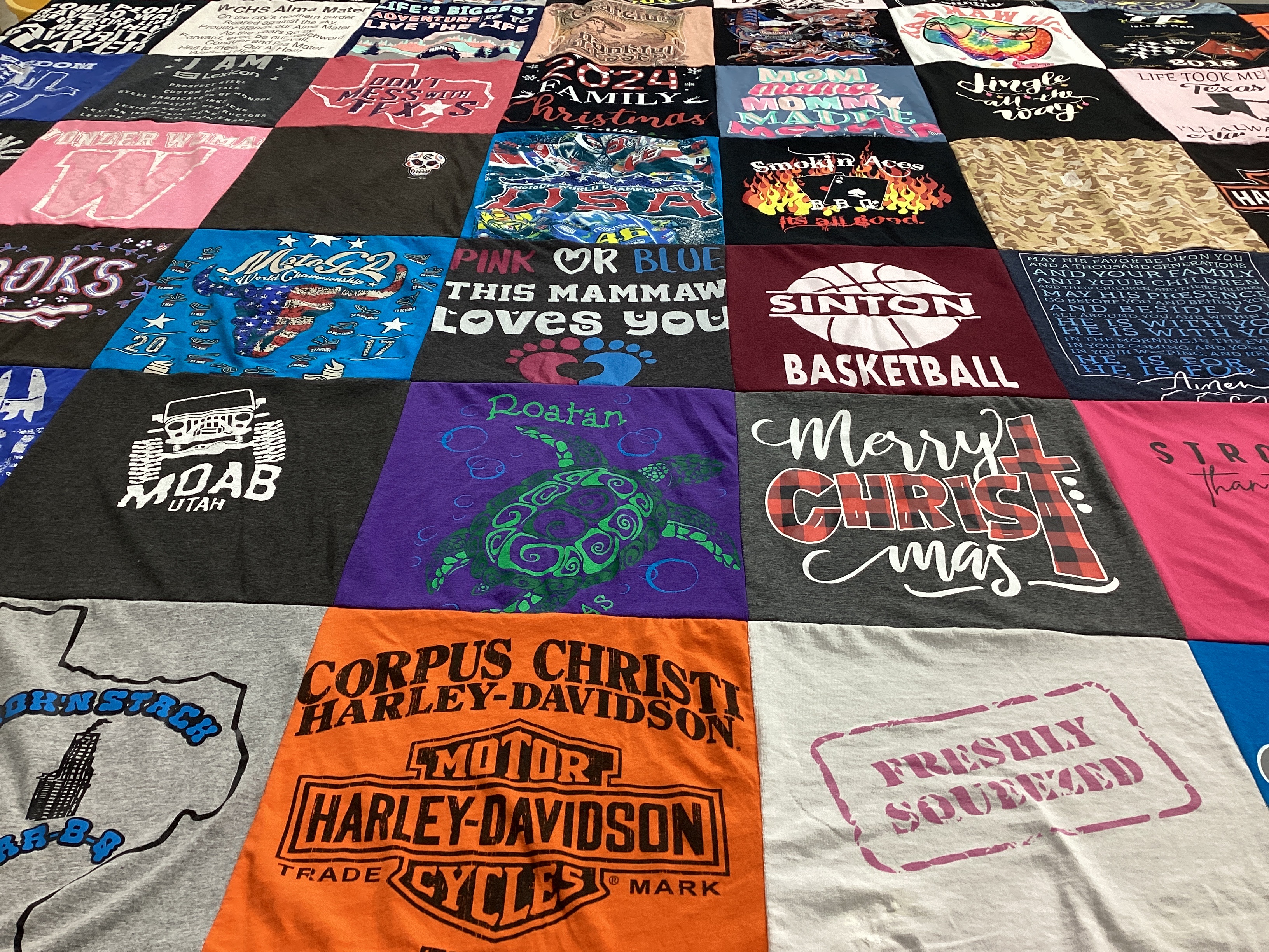 T-shirt quilt from sinton high school by Tania from MS