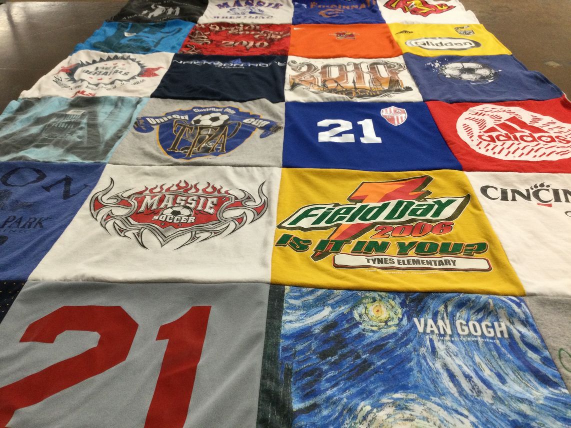T-shirt quilt featuring massie soccer by Jenny from OH