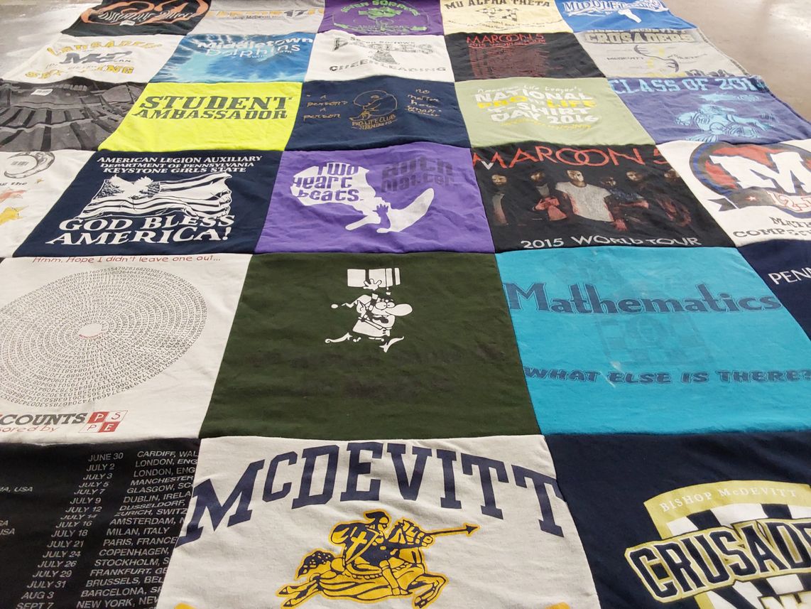 T-shirt quilt featuring bishop mcdevitt crusaders by Serena from PA