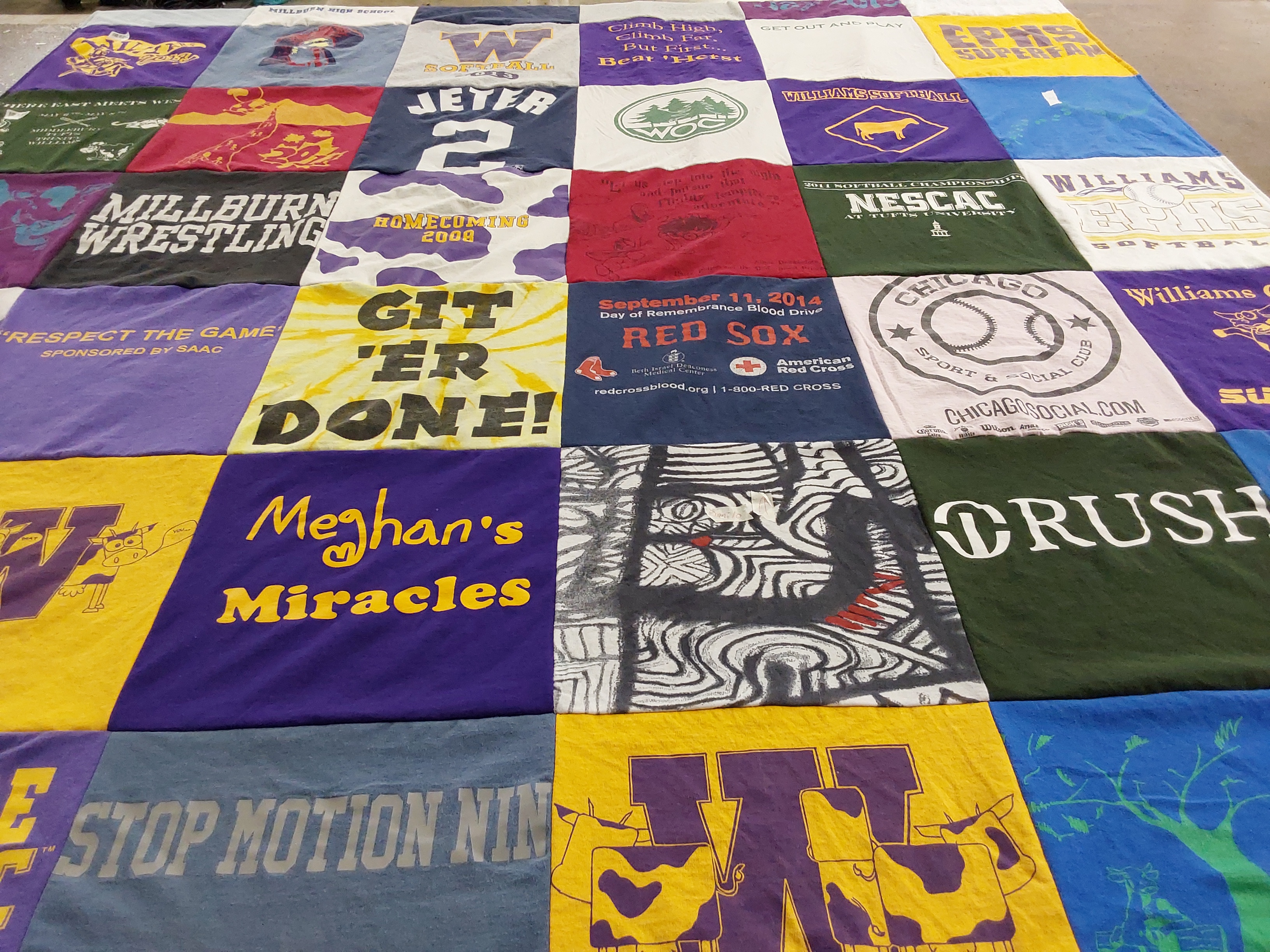 T-shirt quilt featuring red sox, chicago sport & social club by Allison from NY