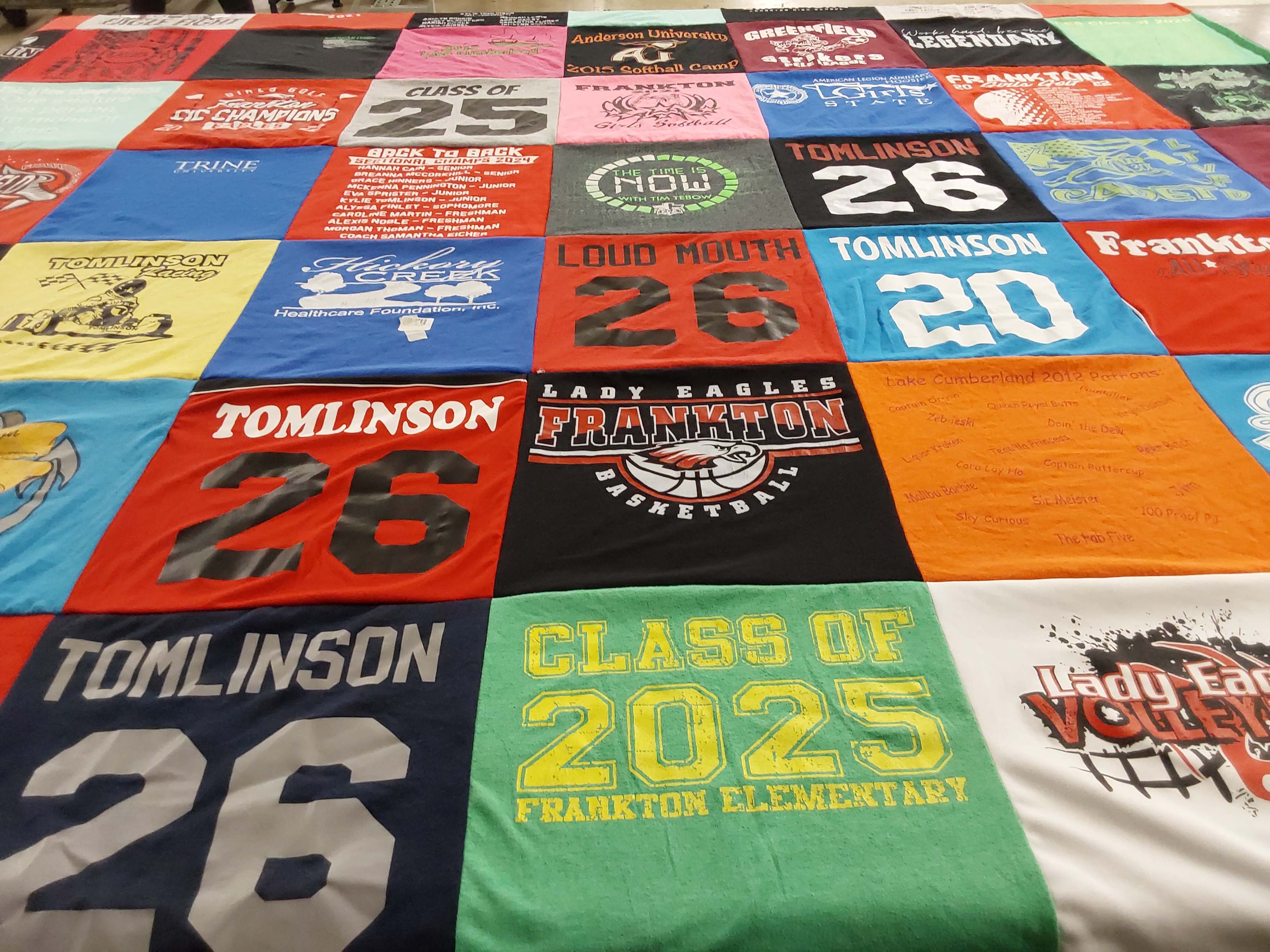 T-shirt quilt featuring lady eagles basketball by Kristi from IN