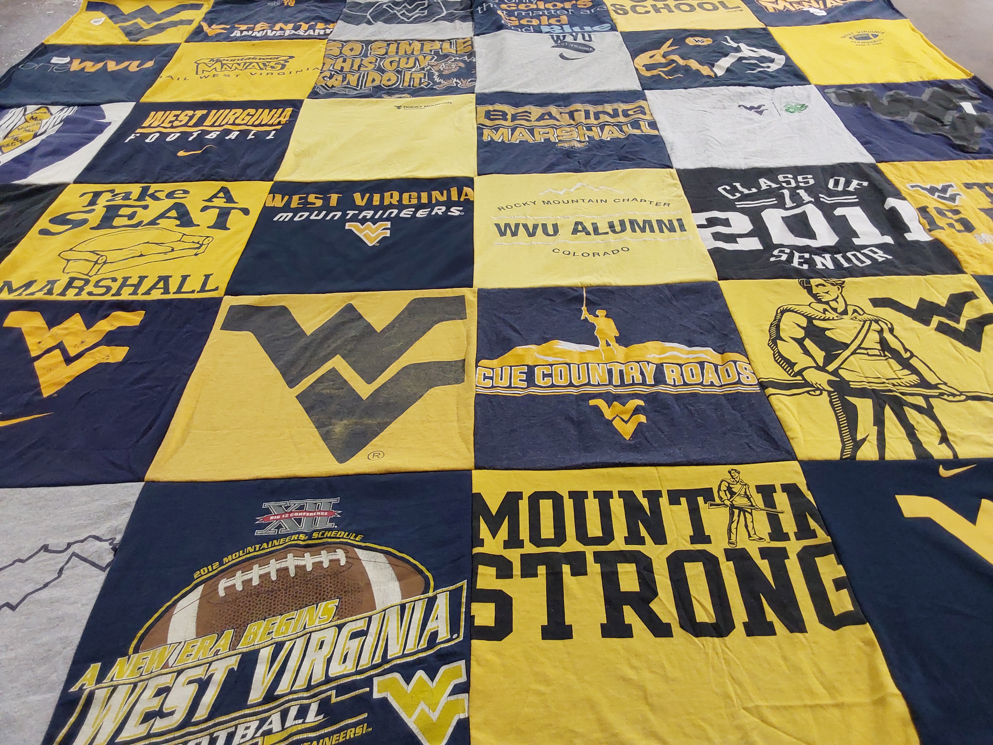 T-shirt quilt featuring west virginia mountaineers football by Calvin from WV