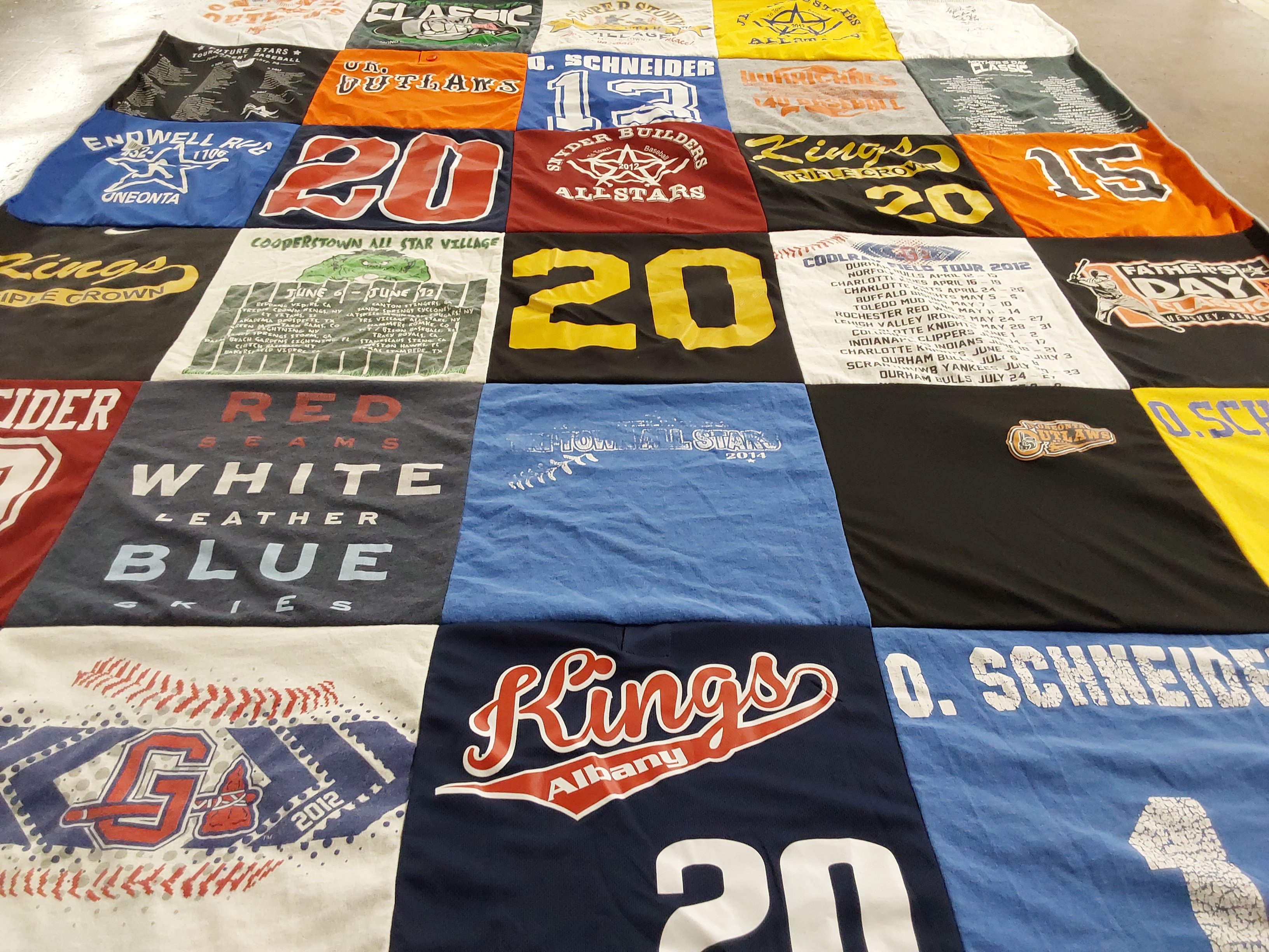 T-shirt quilt featuring kings, cooperstown all stars by Heather from NY
