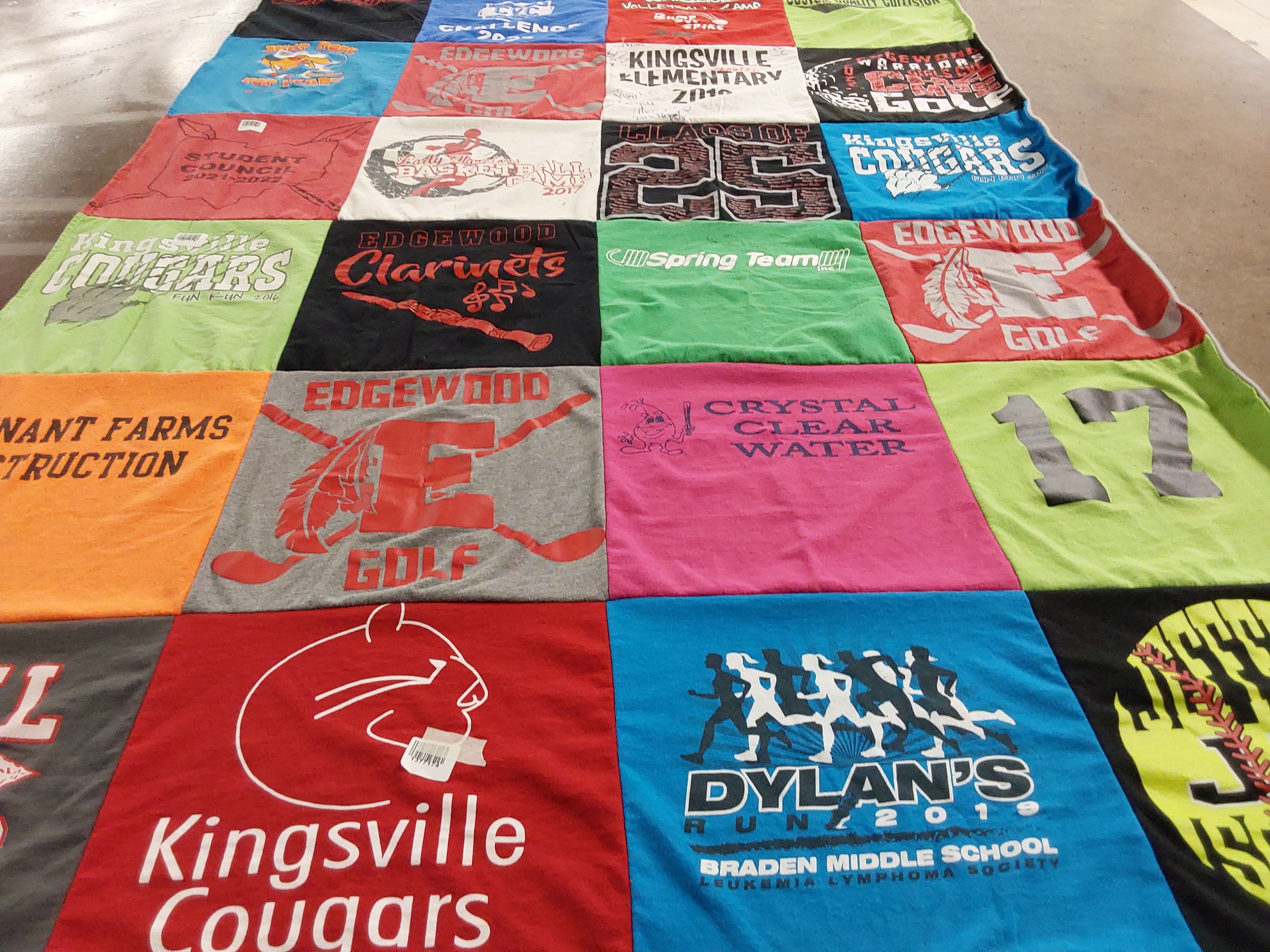 T-shirt quilt featuring kingsville cougars by Brandy from OH