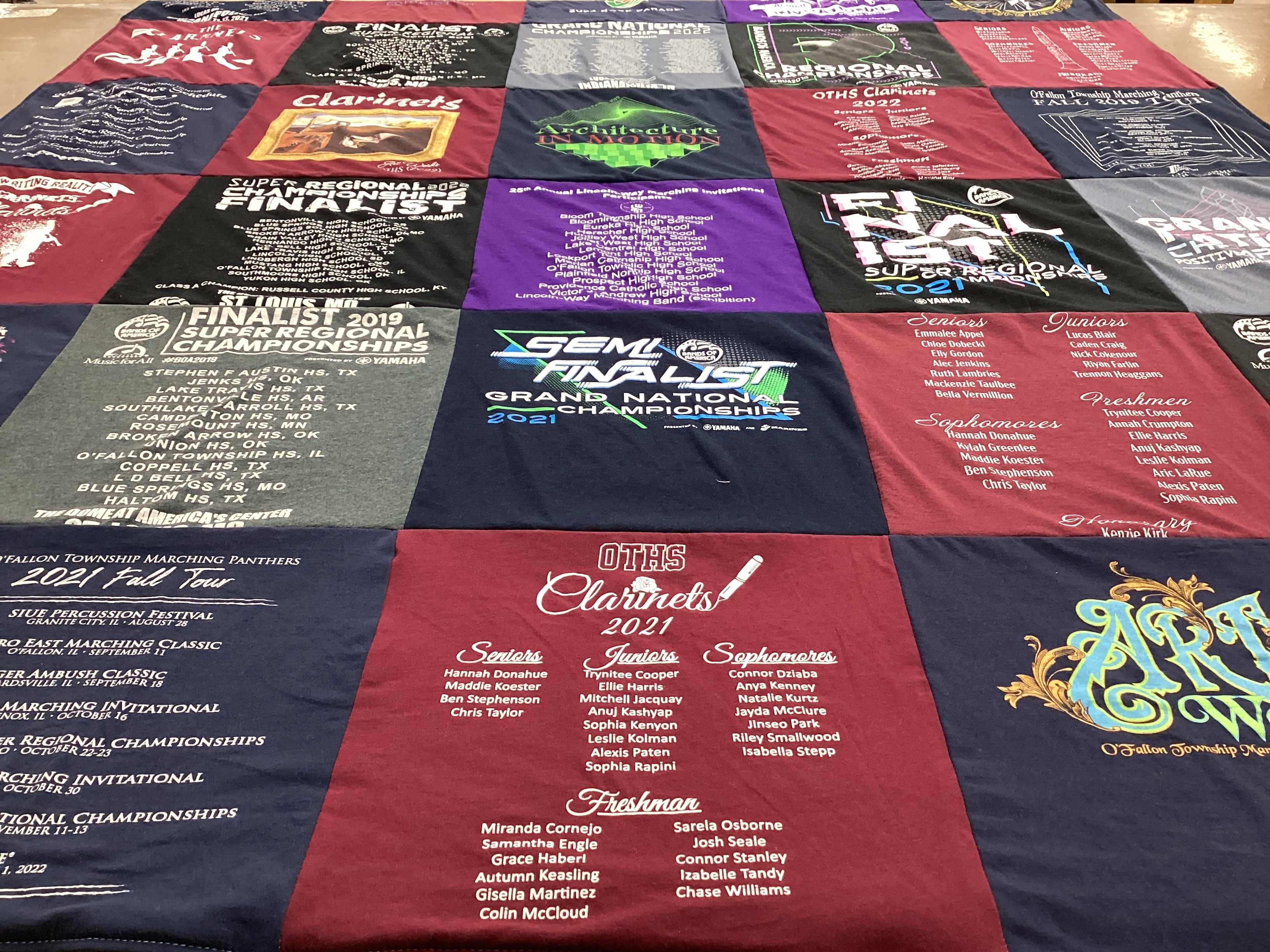 T-shirt quilt from o'fallon township high school by Kim from IL