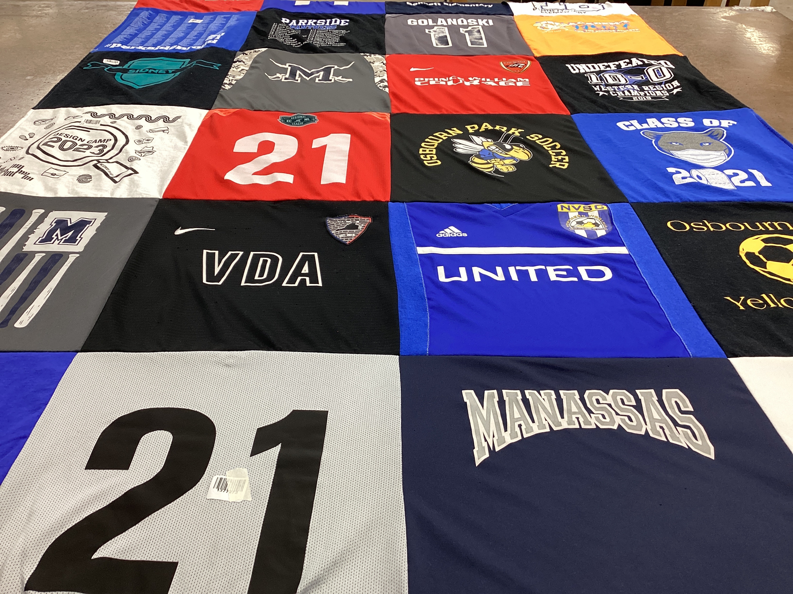 T-shirt quilt featuring united soccer, osbourn park soccer by Doramarie from VA