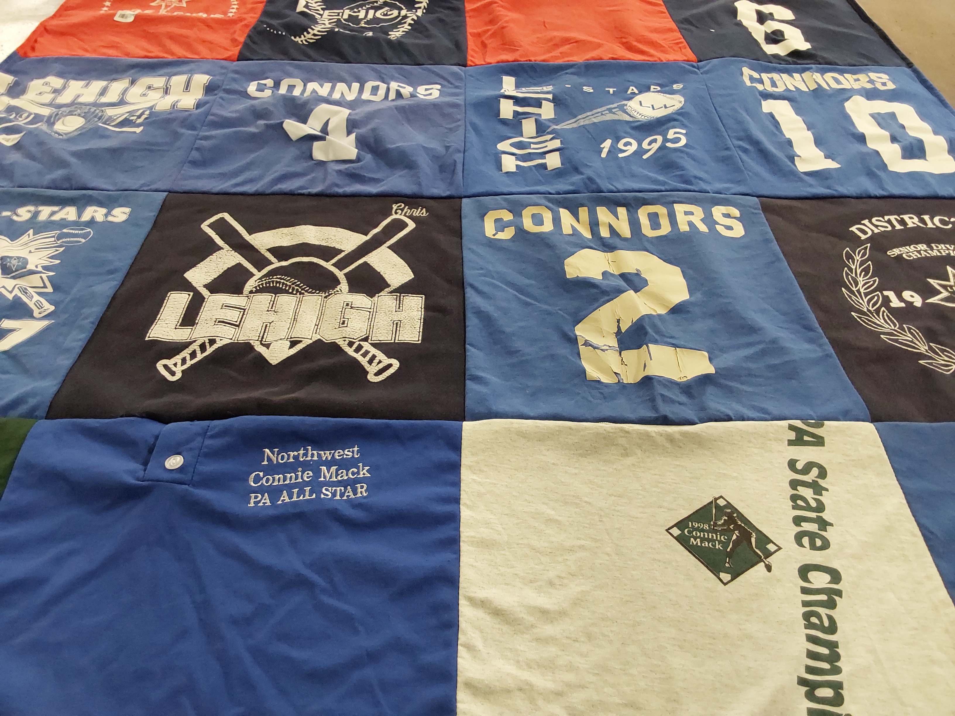 T-shirt quilt from lehigh university by Chris from PA