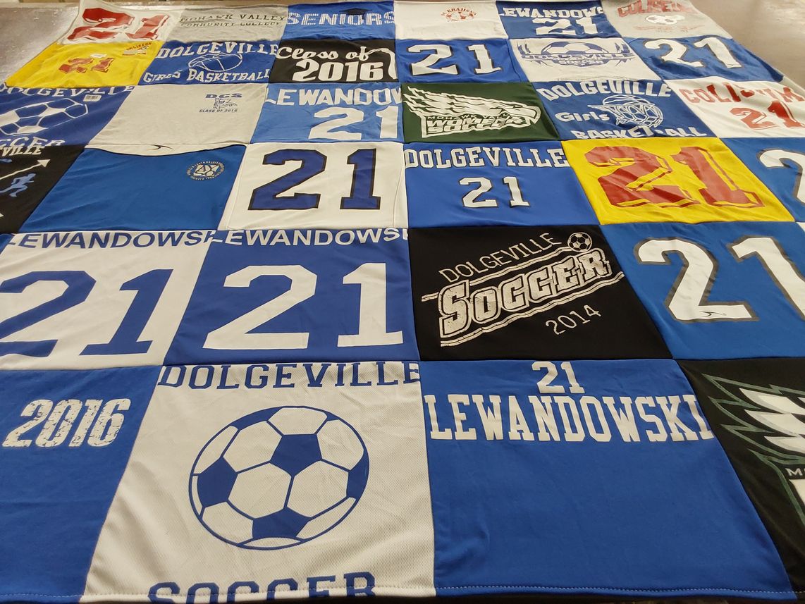 T-shirt quilt from dolgeville central school district by Emilie from NY