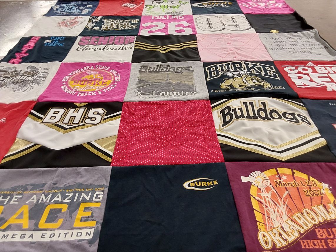 T-shirt quilt featuring bulldogs by Laura from NE