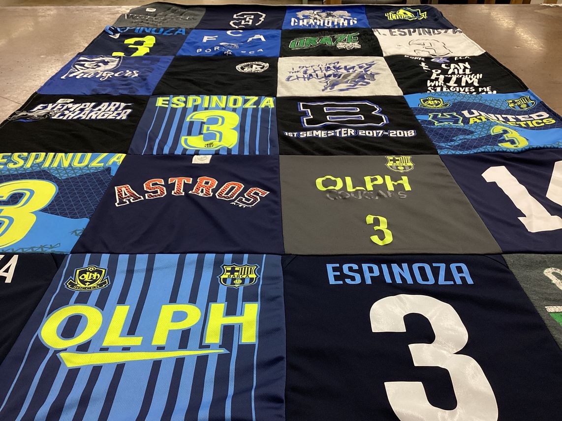 T-shirt quilt featuring astros, patriots by Courtney from CA