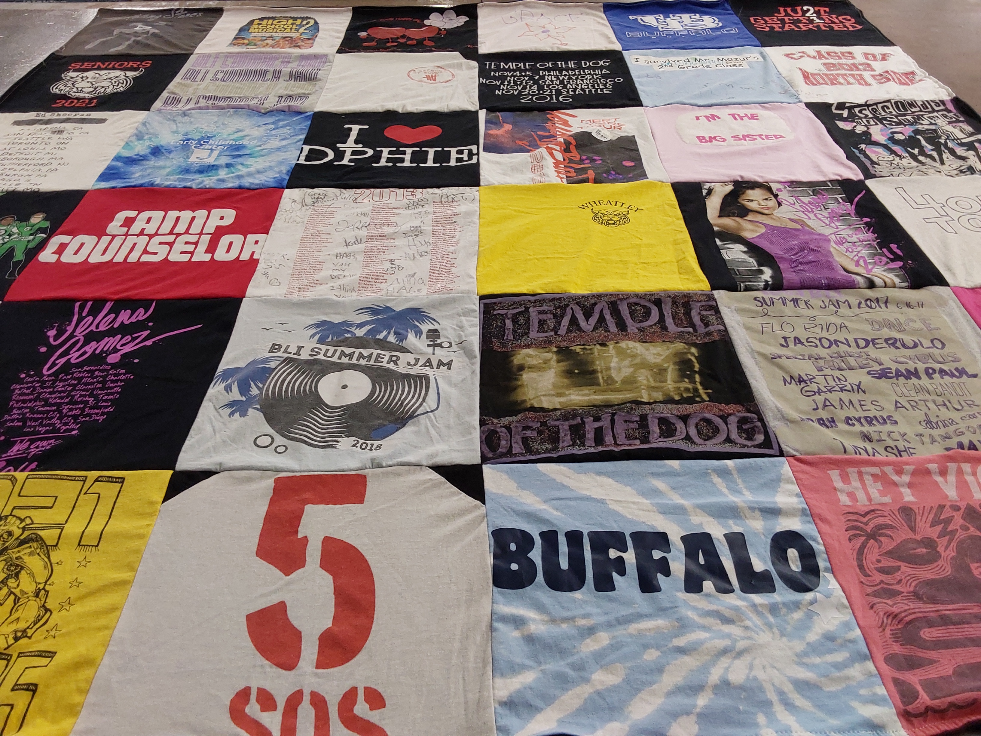 T-shirt quilt from class of 2017 by Bernadette from NY