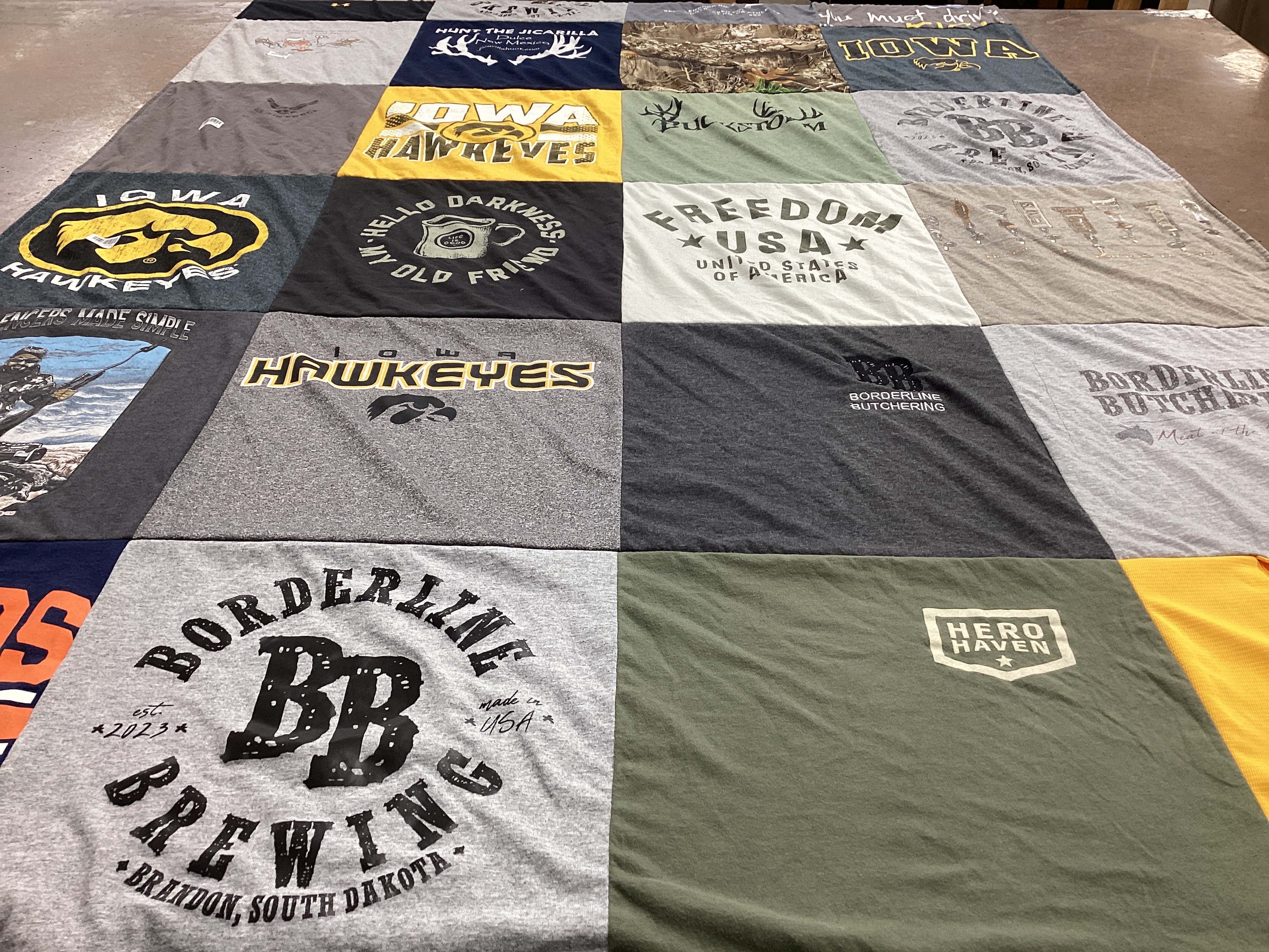 T-shirt quilt featuring iowa hawkeyes by Kari from SD