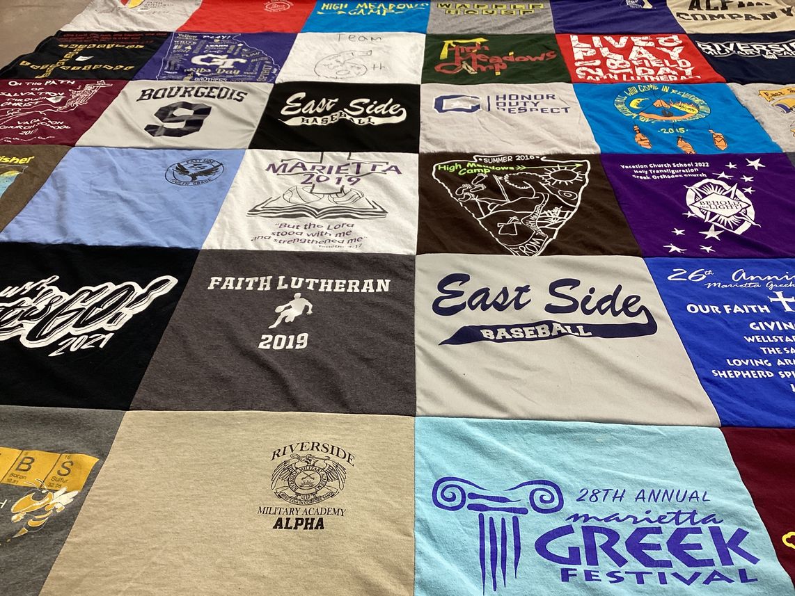 T-shirt quilt featuring east side baseball by Christina from GA