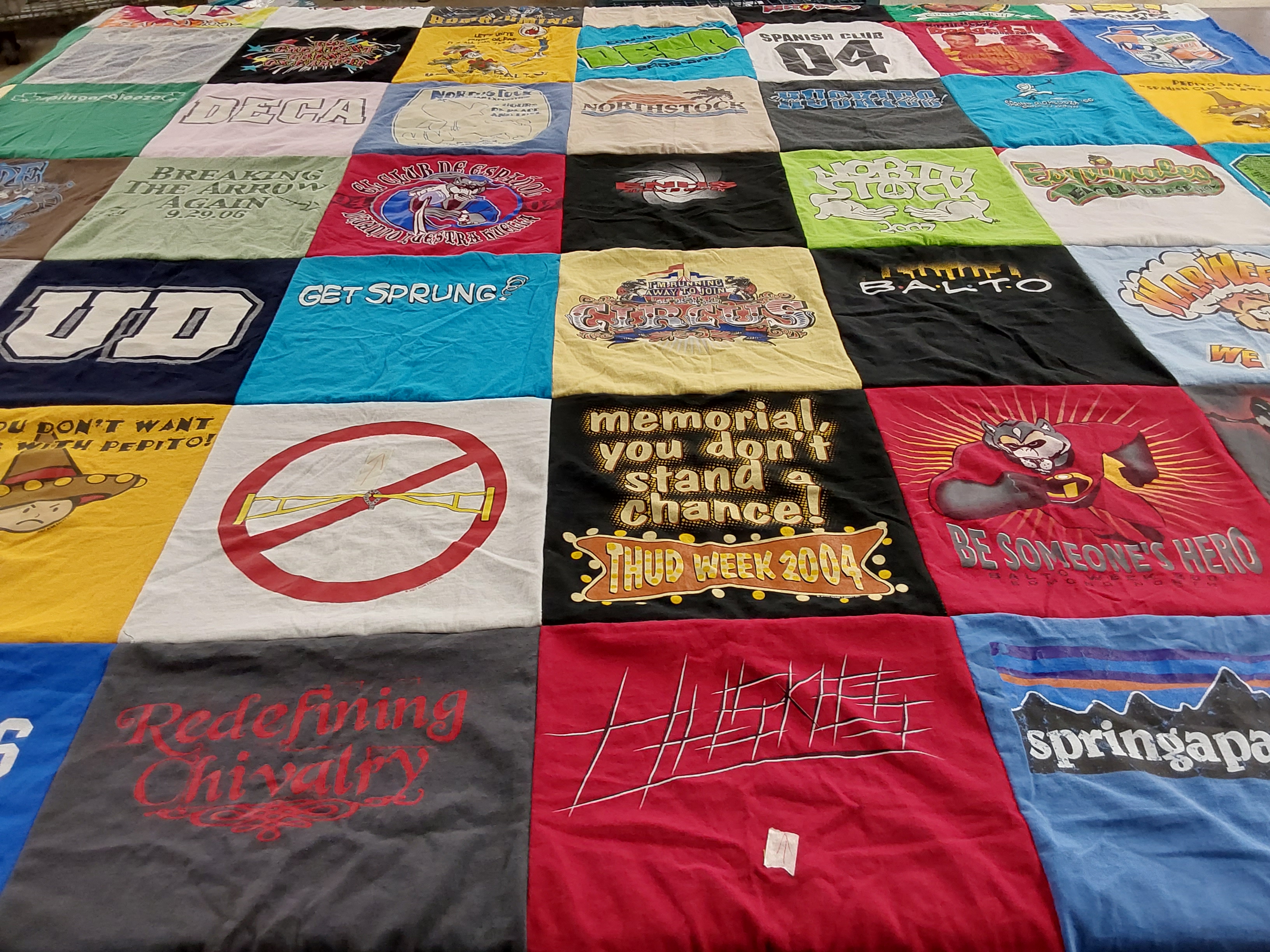 T-shirt quilt from university of delaware by Allison from OK