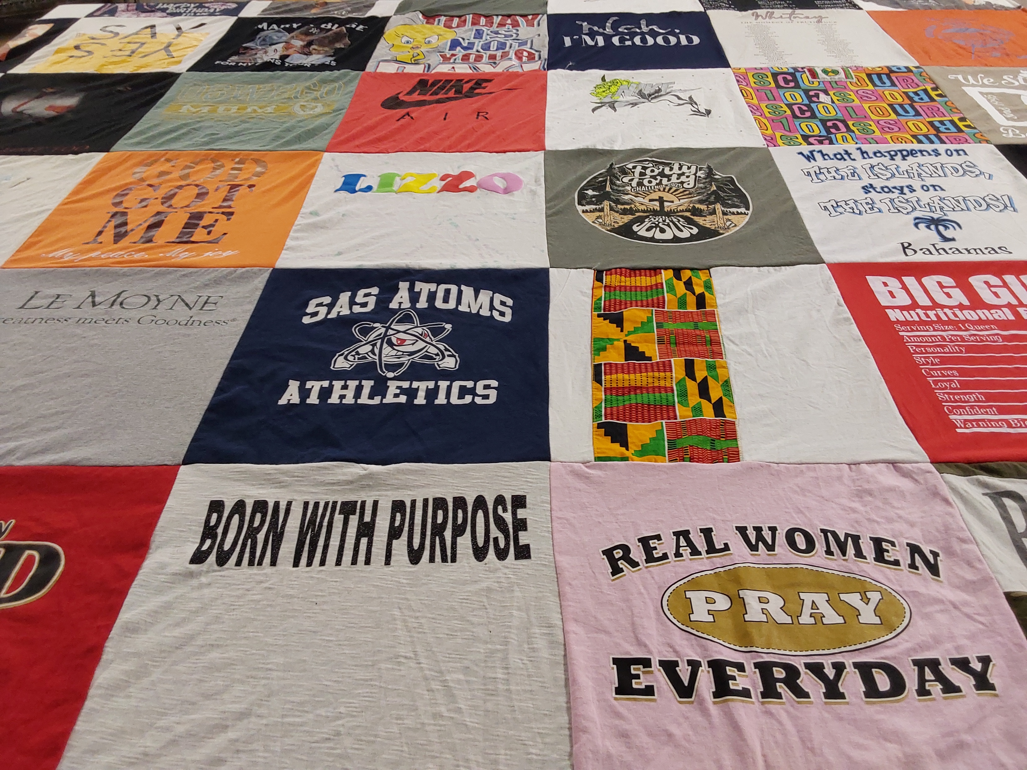 T-shirt quilt featuring sas atoms athletics by Theresa from NY