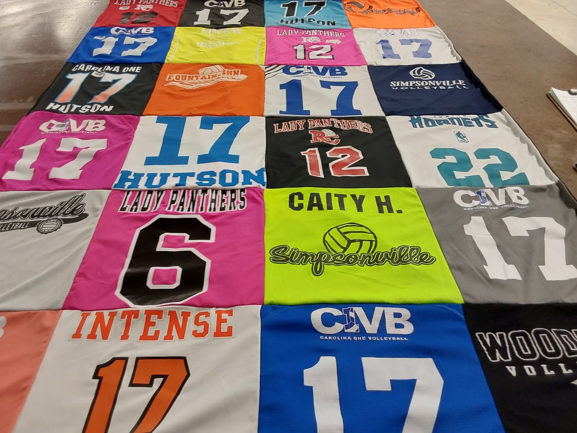 T-shirt quilt featuring lady panthers, simpsonville volleyball by Jessica from SC