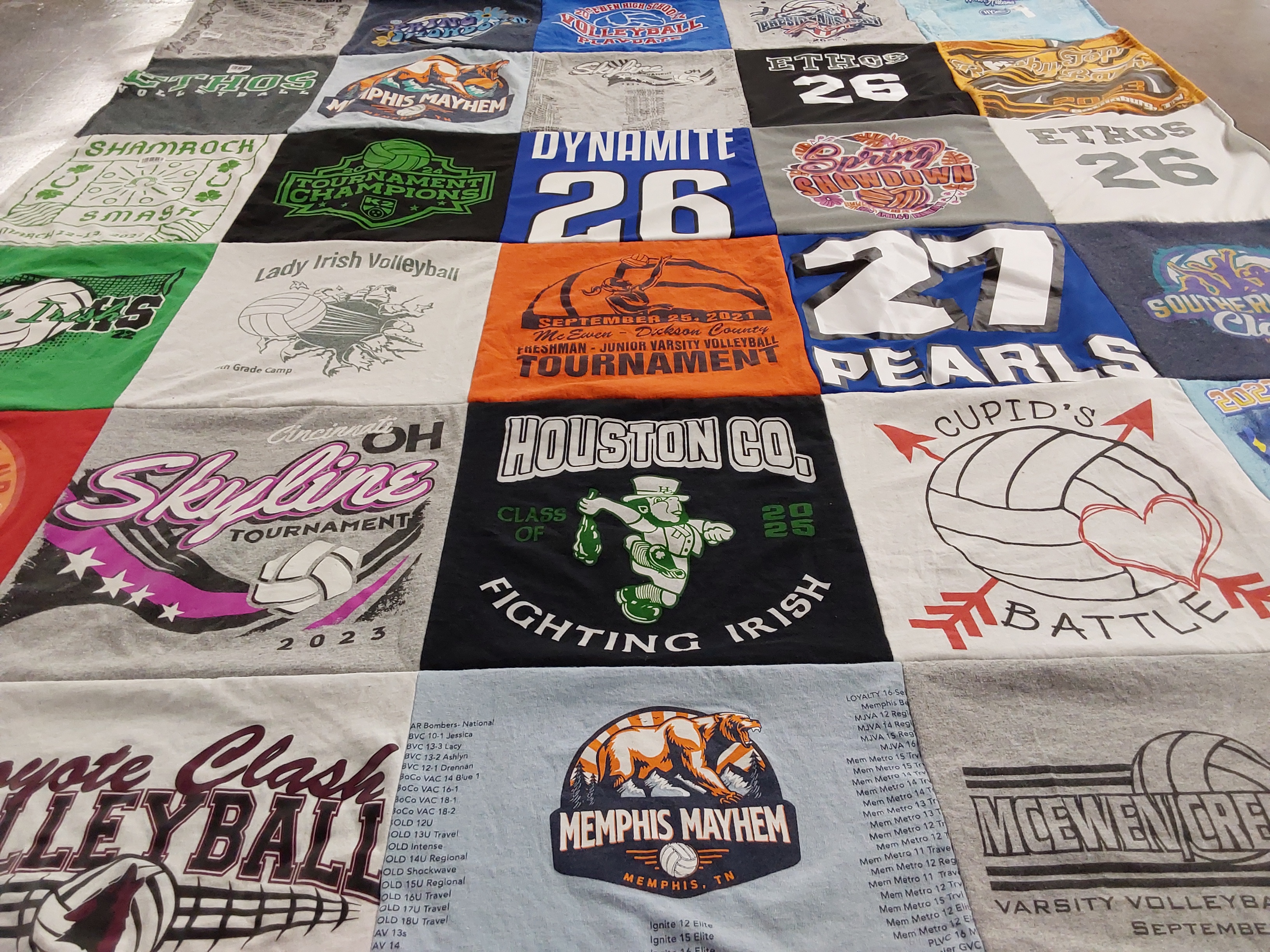 T-shirt quilt featuring lady irish volleyball, houston co fighting irish by Toni from TN