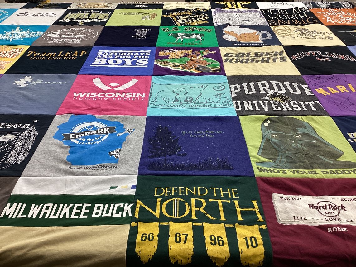 T-shirt quilt featuring milwaukee bucks by Jessica from IN