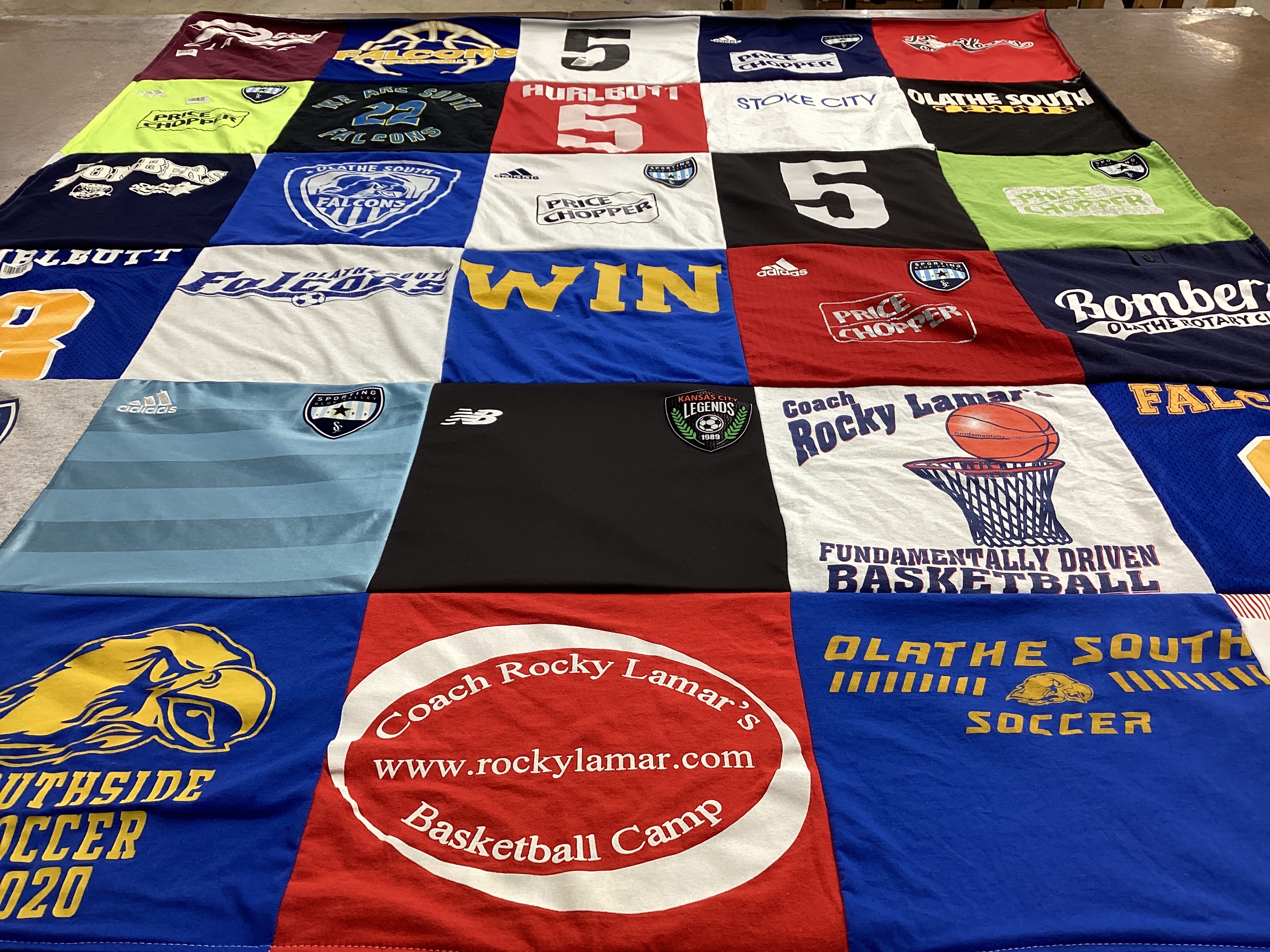 T-shirt quilt featuring olathe south falcons, southside falcons by Tracy from KS
