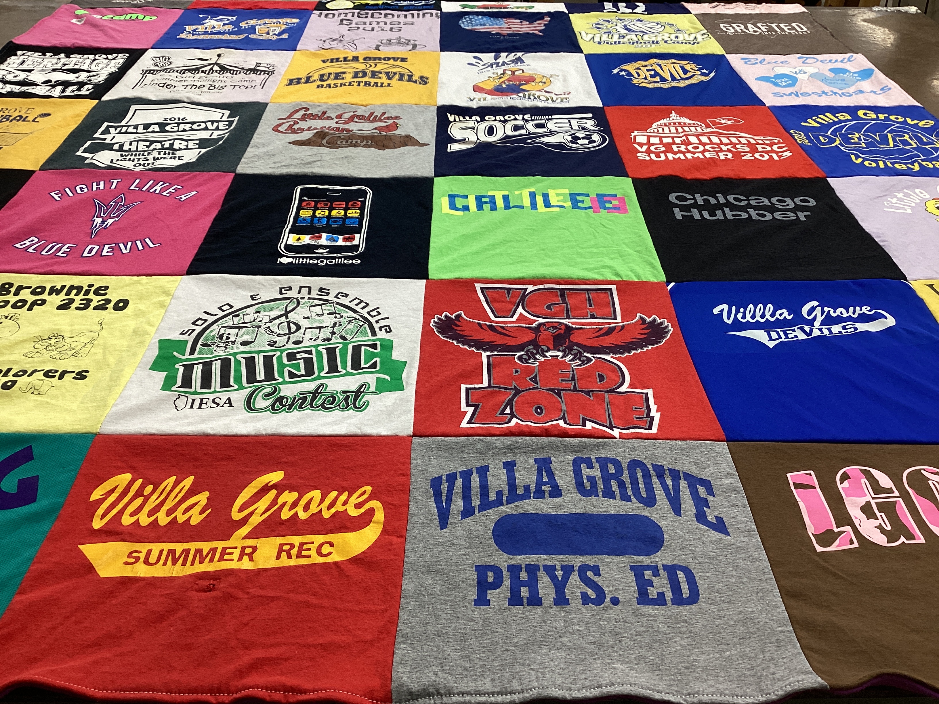 T-shirt quilt featuring villa grove devils, villa grove soccer by VIRGINIA from CA