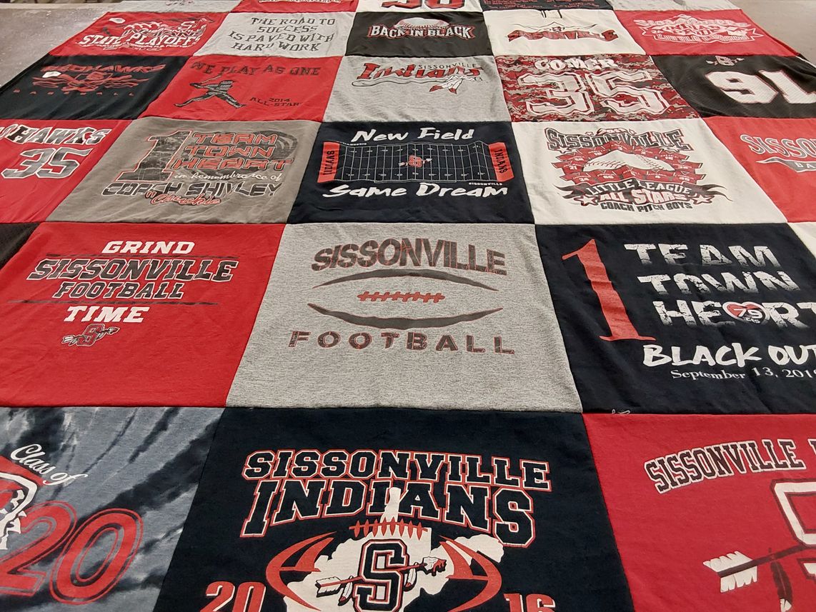 T-shirt quilt featuring sissonville indians football by Missy from WV